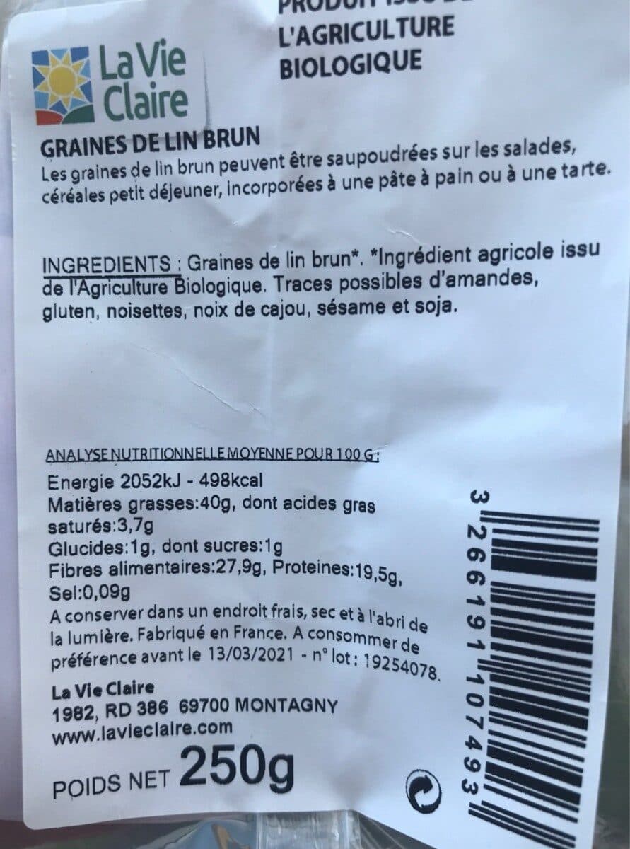 La Vie Claire Graines de lin brun packshot