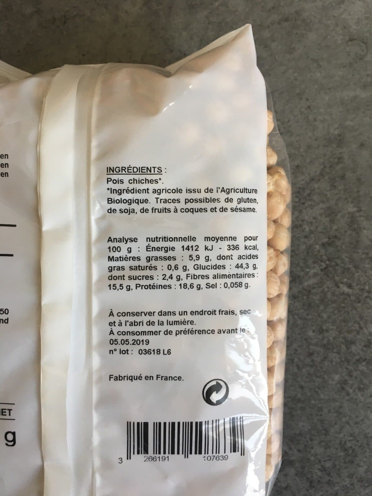 La Vie Claire Pois Chiches packshot