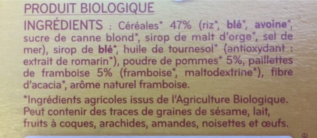 La Vie Claire Barres Pommes Framboises packshot
