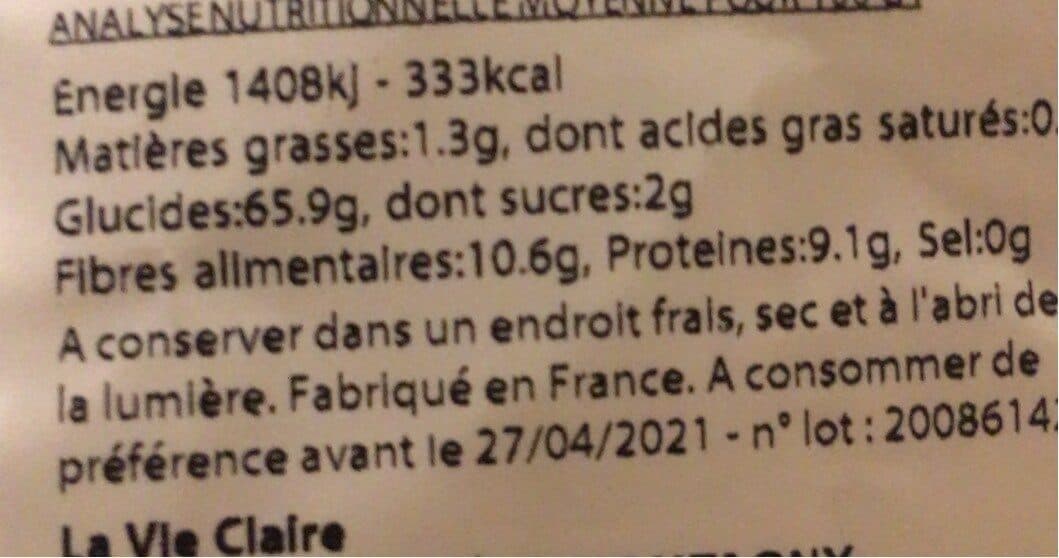 La Vie Claire Farine de seigle type 130 packshot