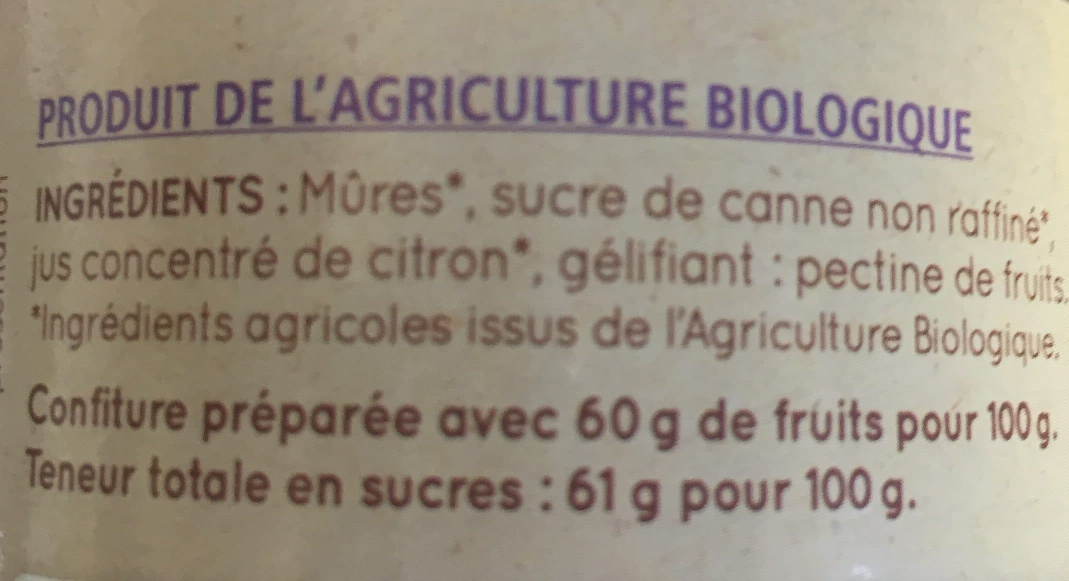 La Vie Claire Mûres - Confiture extra packshot