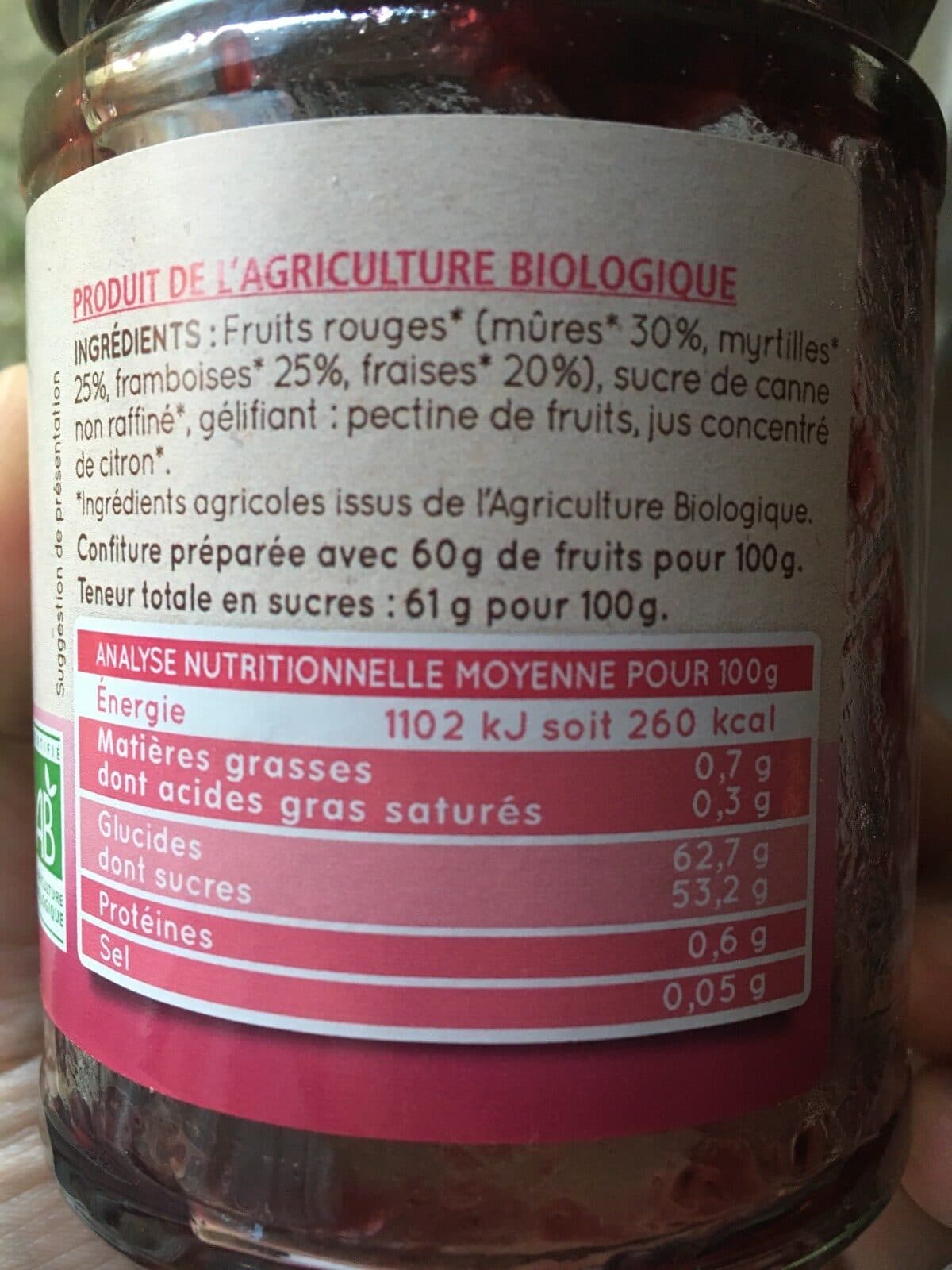 La Vie Claire confiture extra 4 fruits rouges packshot
