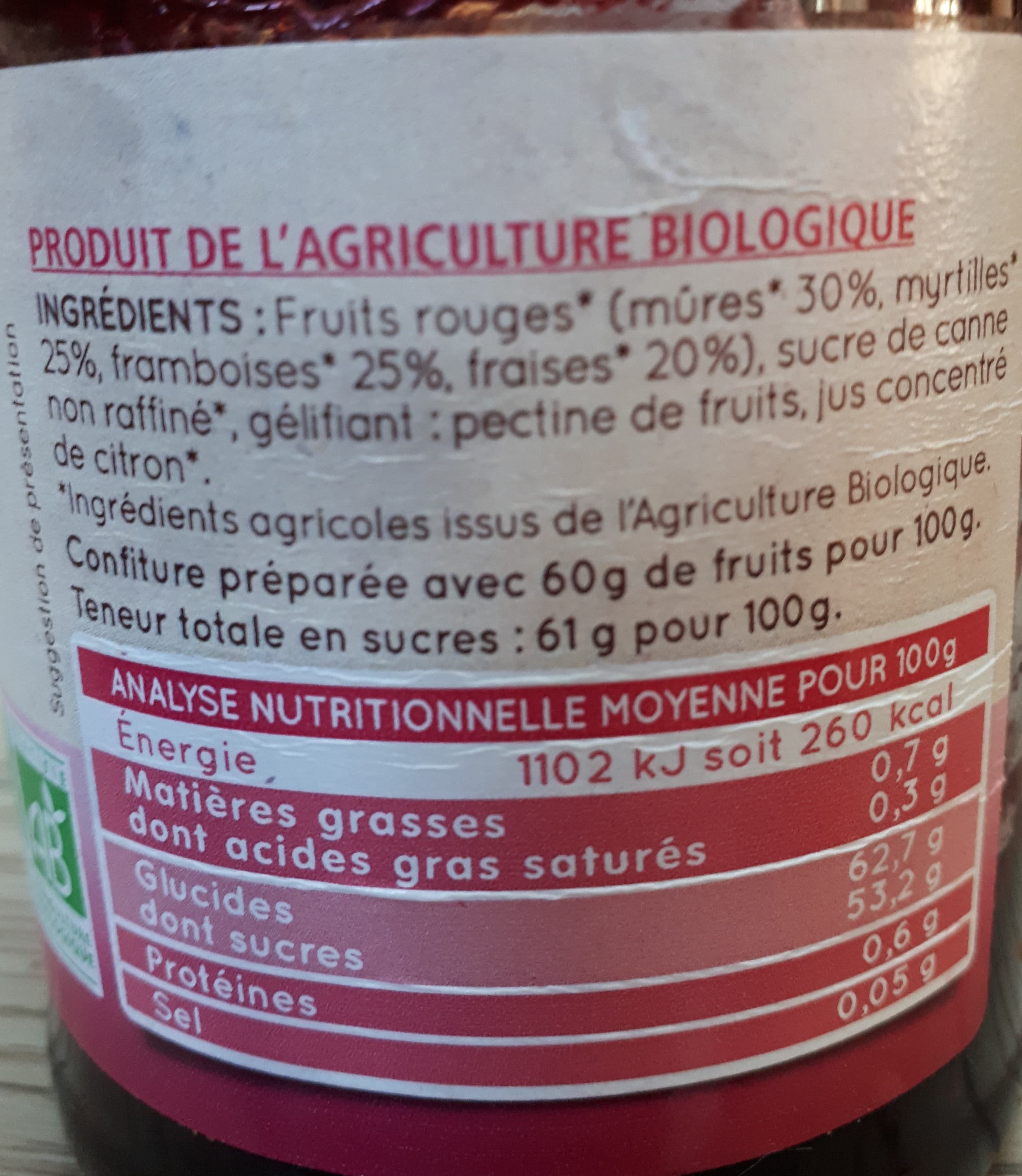 La Vie Claire confiture extra 4 fruits rouges packshot
