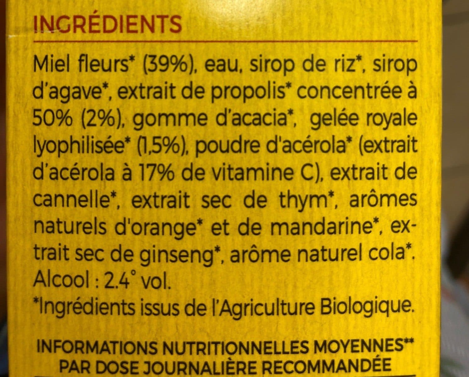 La Vie Claire Sirop packshot