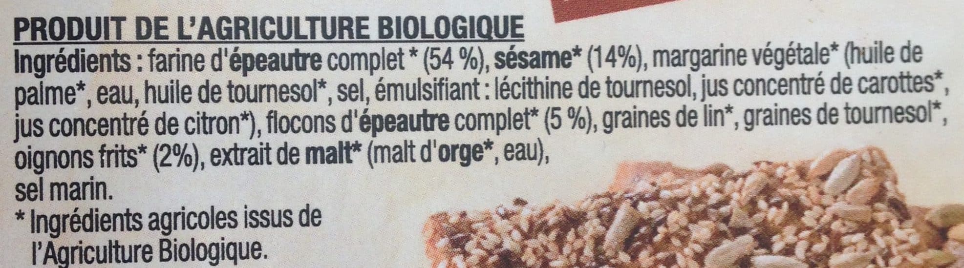 La Vie Claire Croquants sésame et oignon packshot