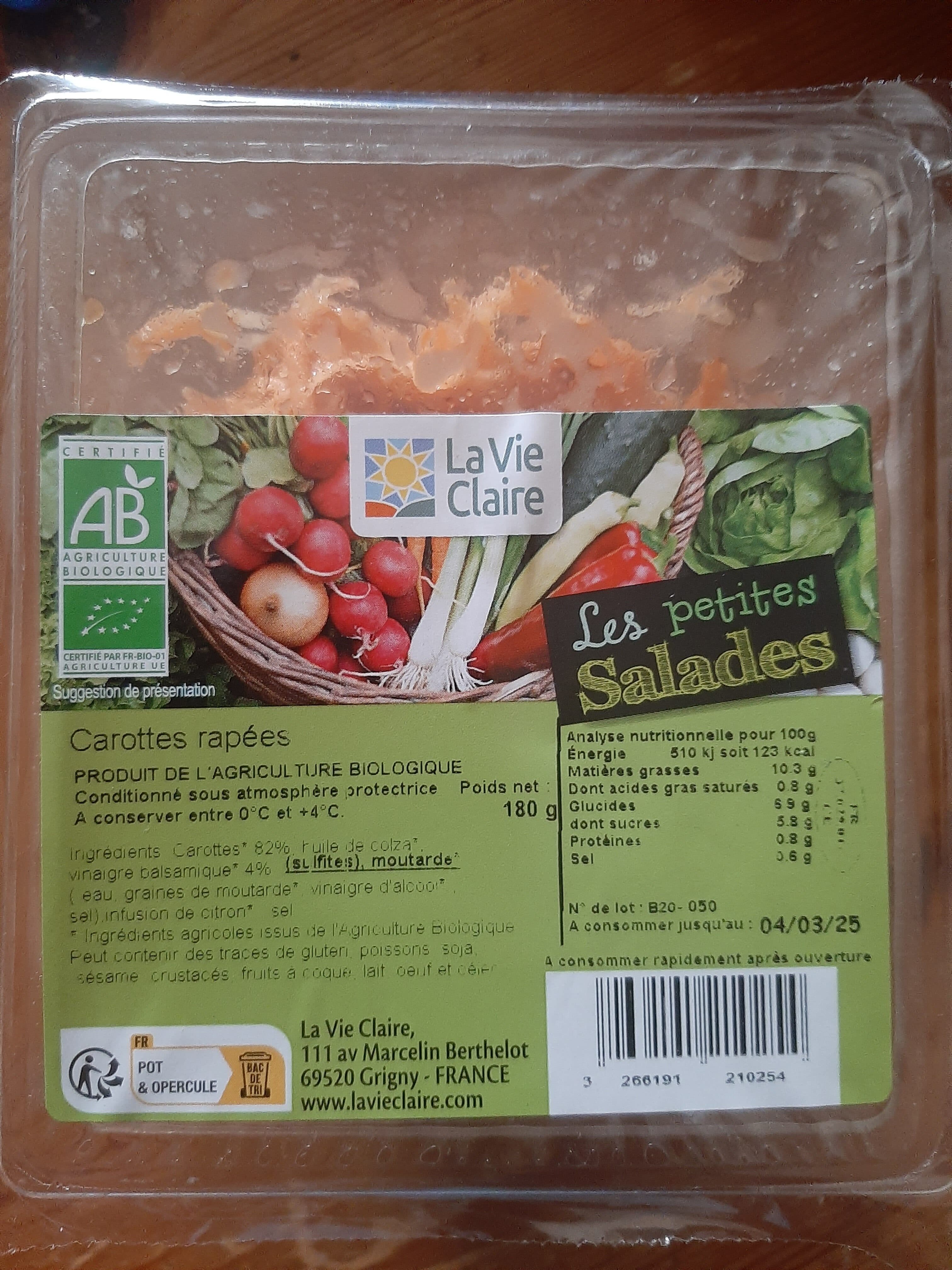 La Vie Claire Carottes Râpées packshot