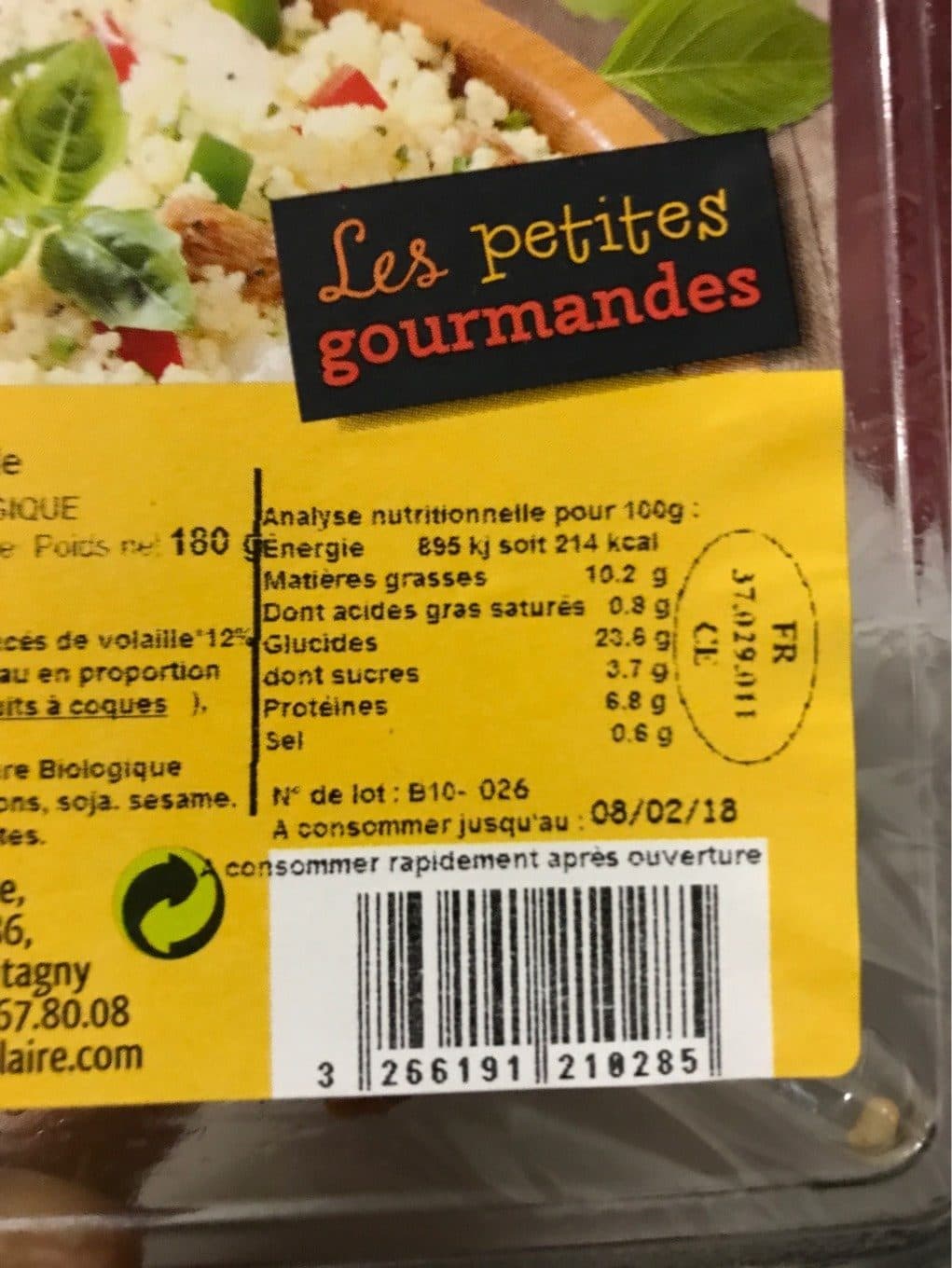 La Vie Claire Les petites gourmandes ; boulgour aux emincés de volaille packshot