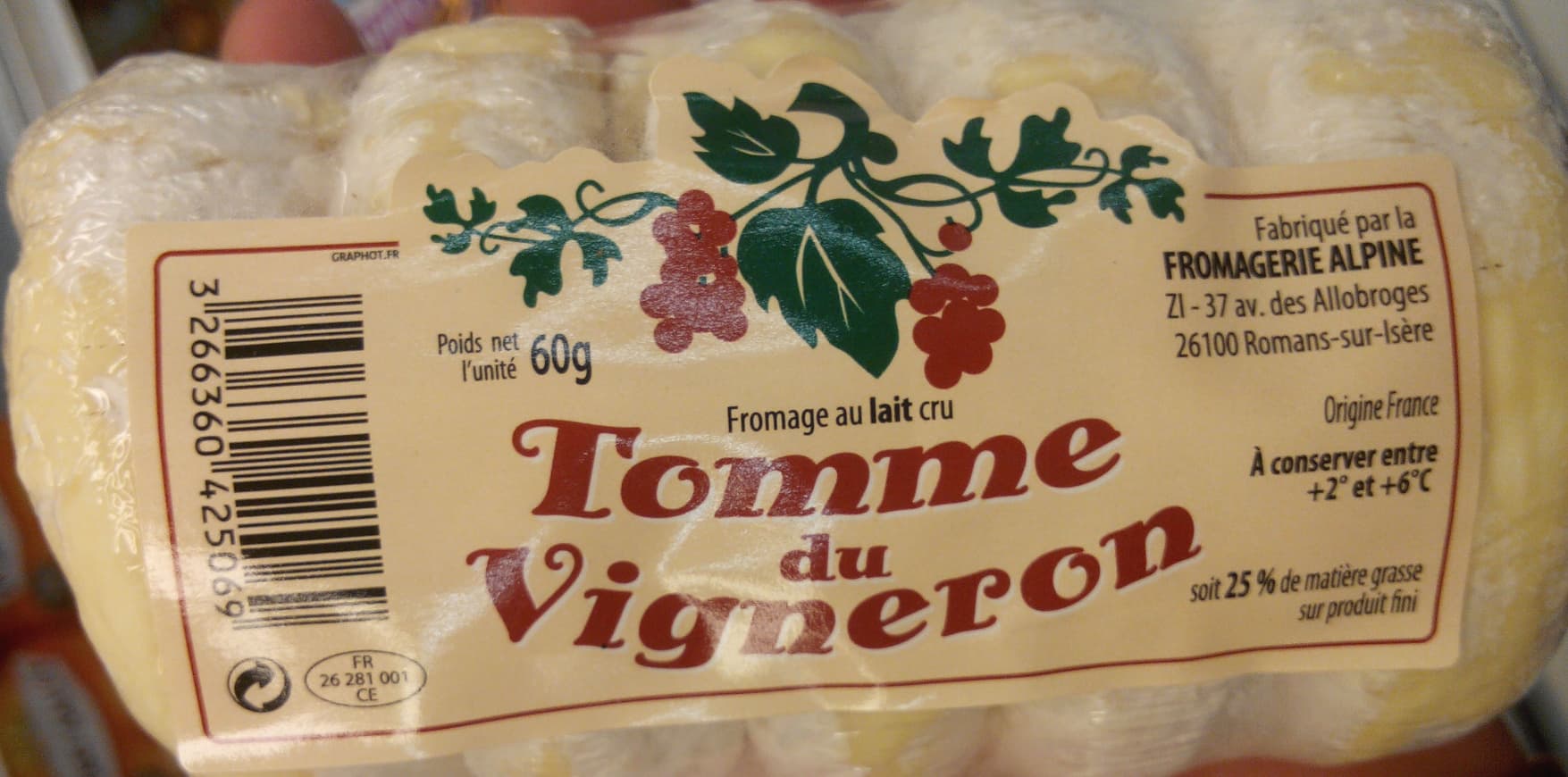 Fromagerie Alpine Tomme du Vigneron packshot