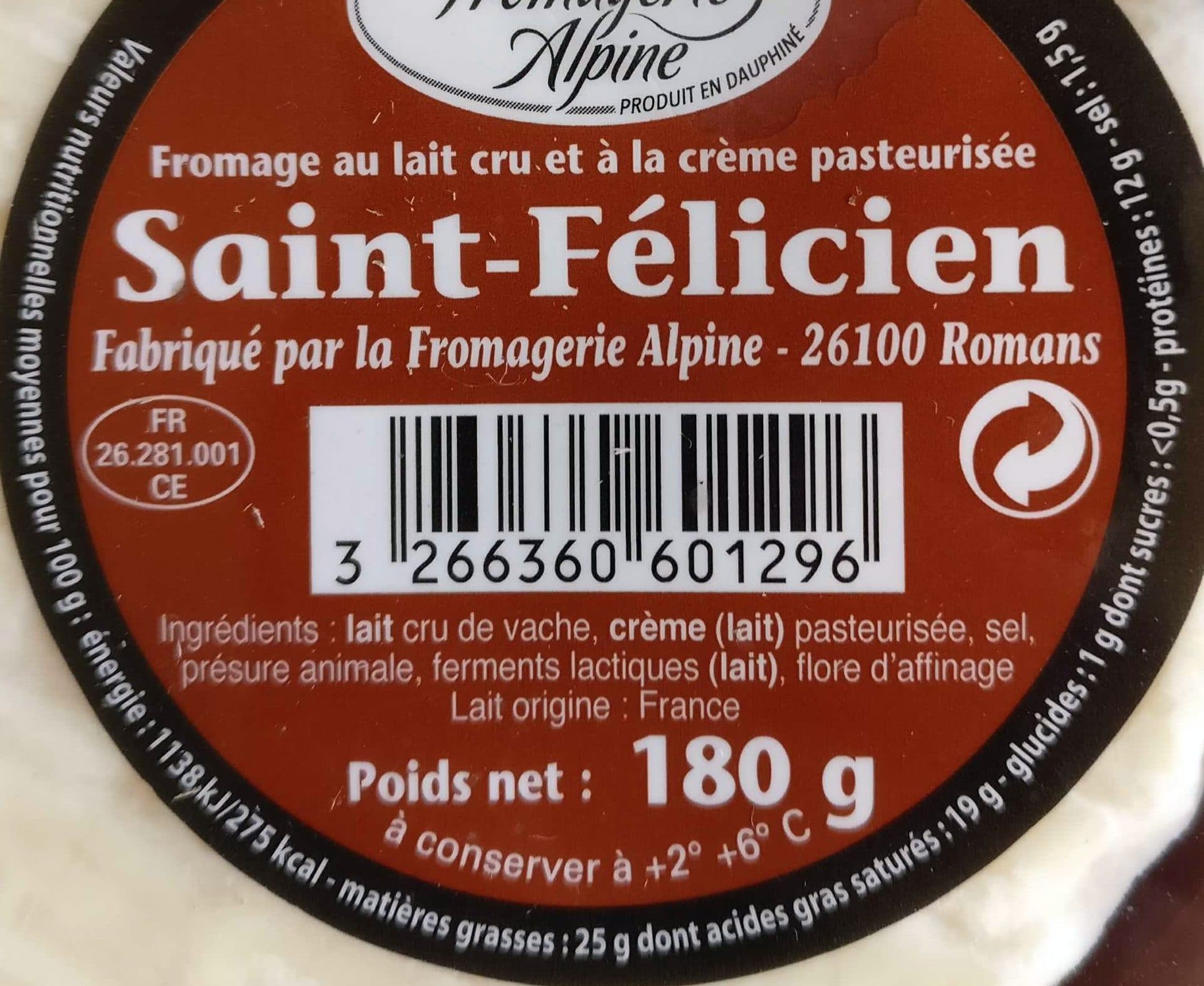 Fromagerie Alpine Saint-Félicien packshot