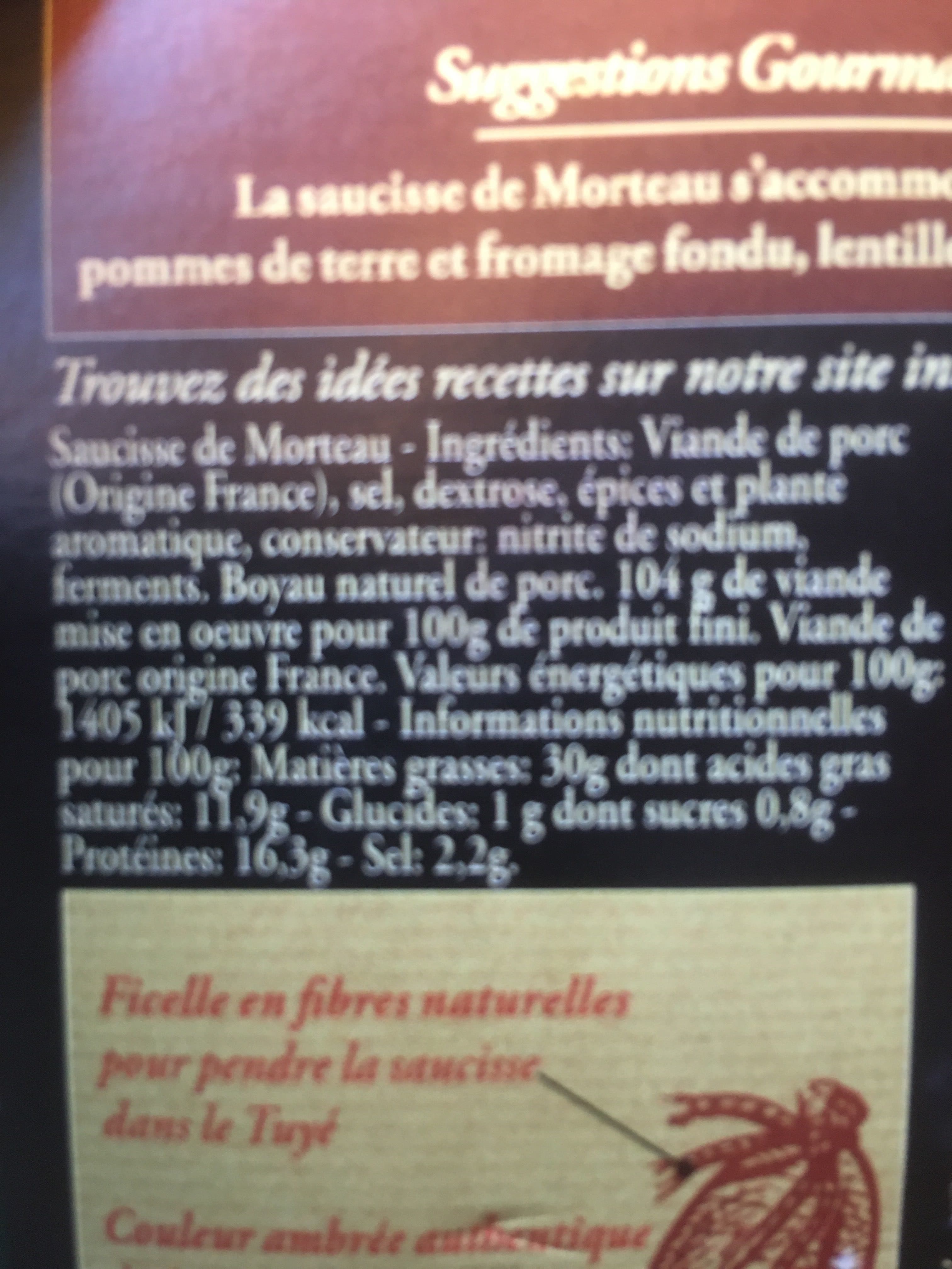 Clavière Saucisse de Morteau - crue packshot
