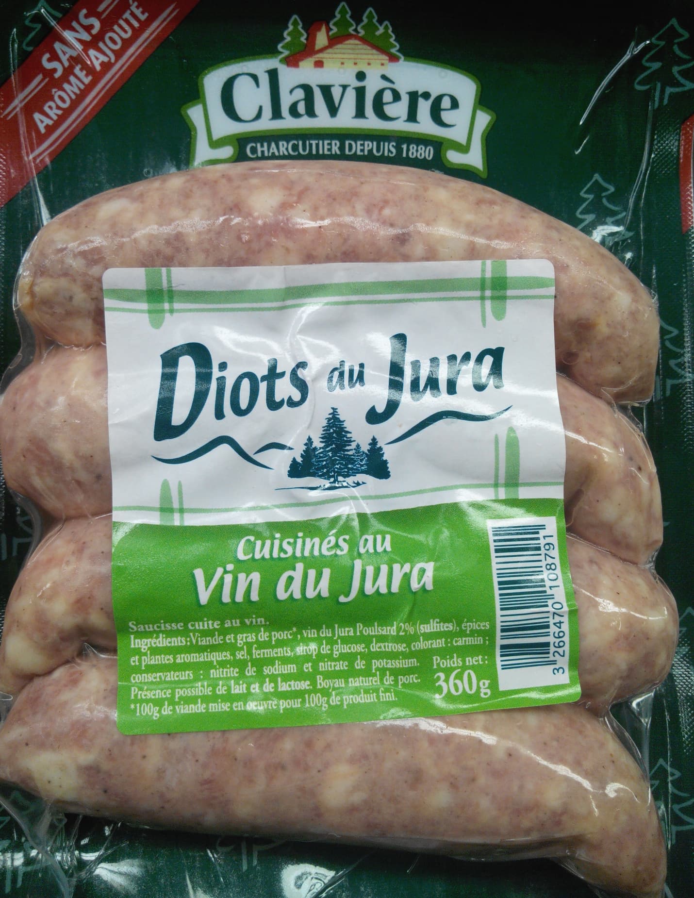 Clavière Diots du Jura cuisinés au Vin du Jura packshot