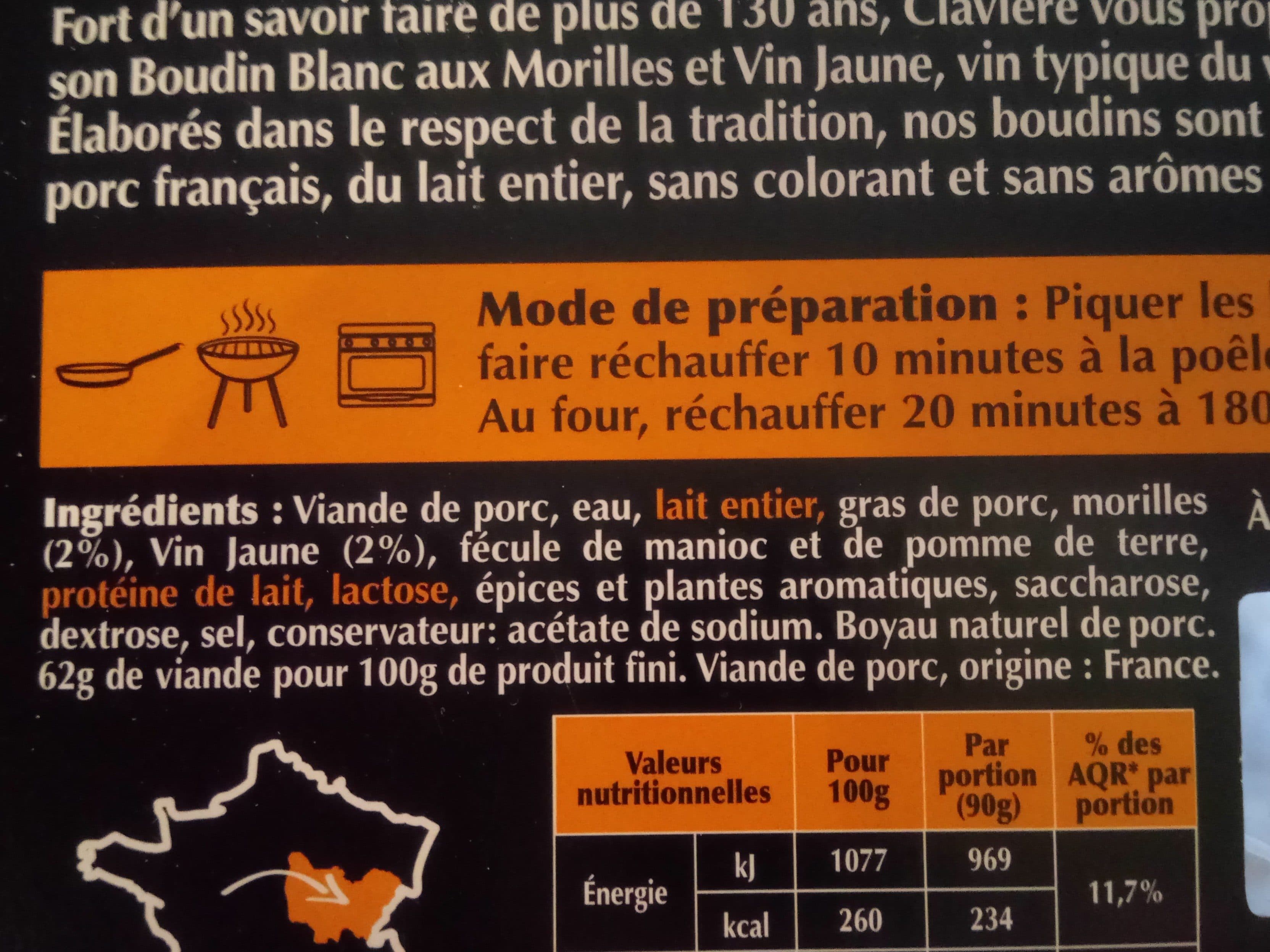 Clavière Boudins blancs aux morilles & au vin jaune packshot