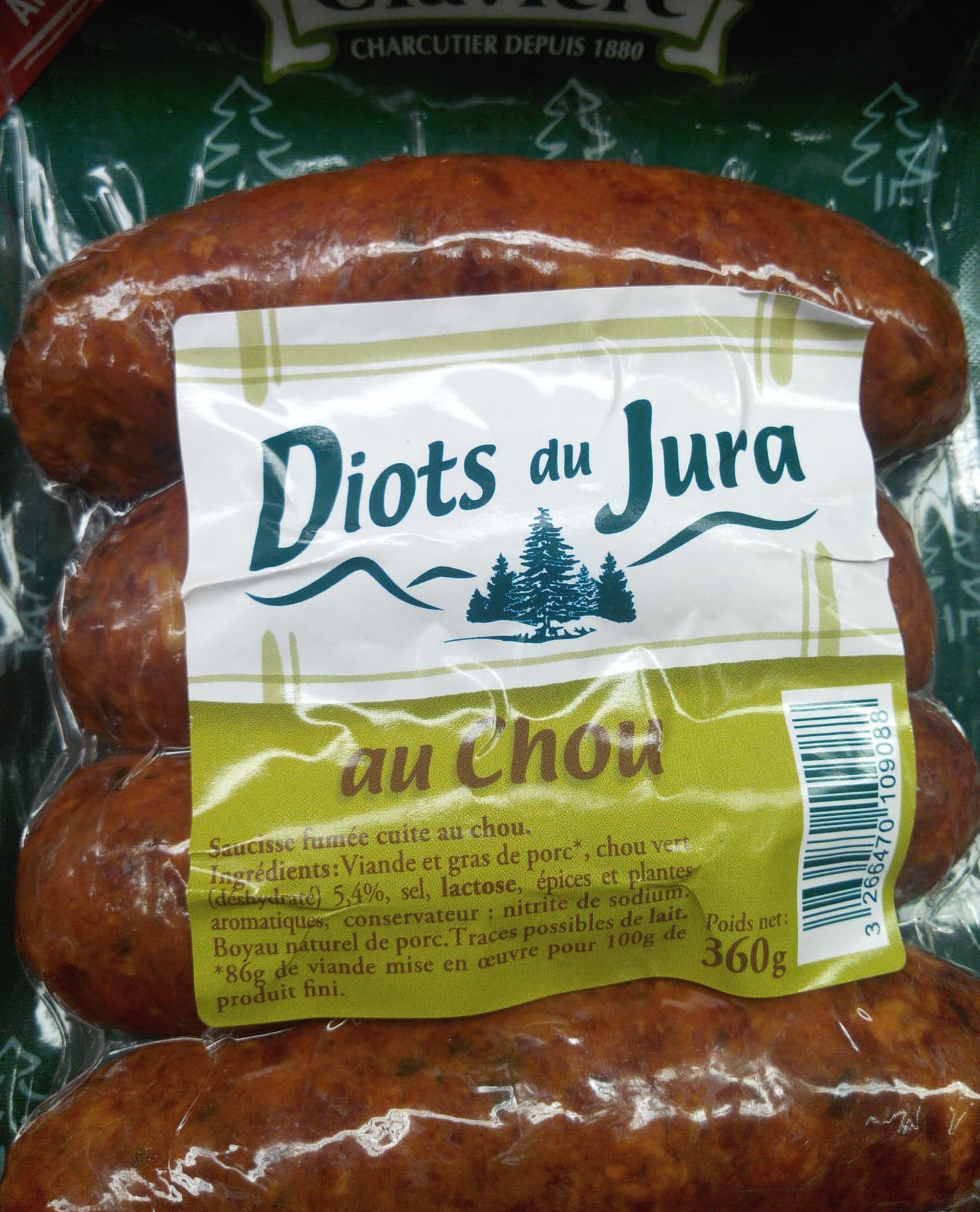 Clavière Diots du Jura au Chou packshot
