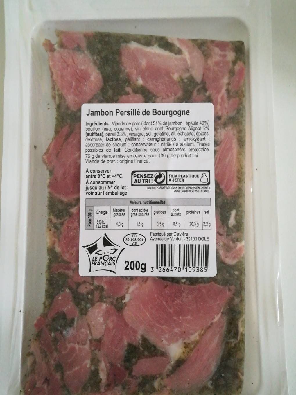 Le Porc Français Jambon persillé de Bourgogne packshot