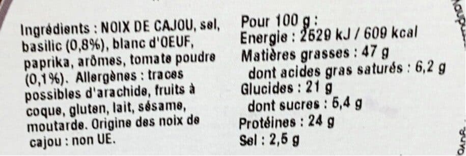 Open Food Facts Noix de cajou tomates et basilic packshot