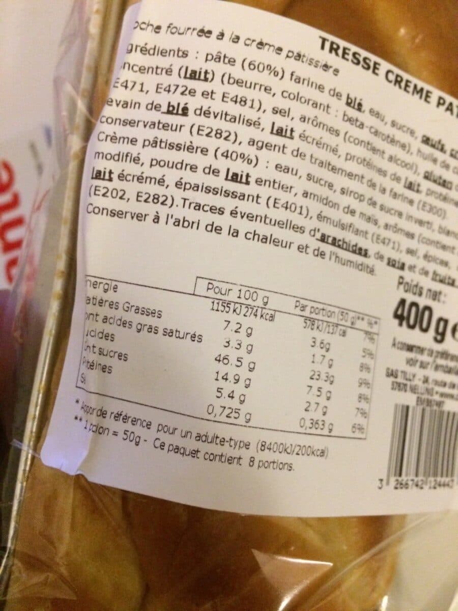 Open Food Facts Tresse creme patissiere packshot