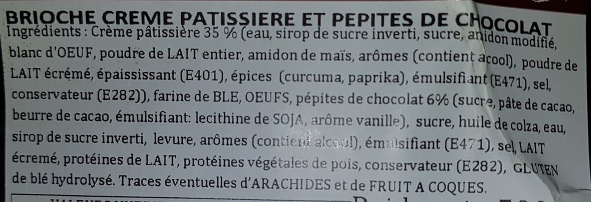 Open Food Facts Brioche crème pâtisserie et pépites de chocolat packshot