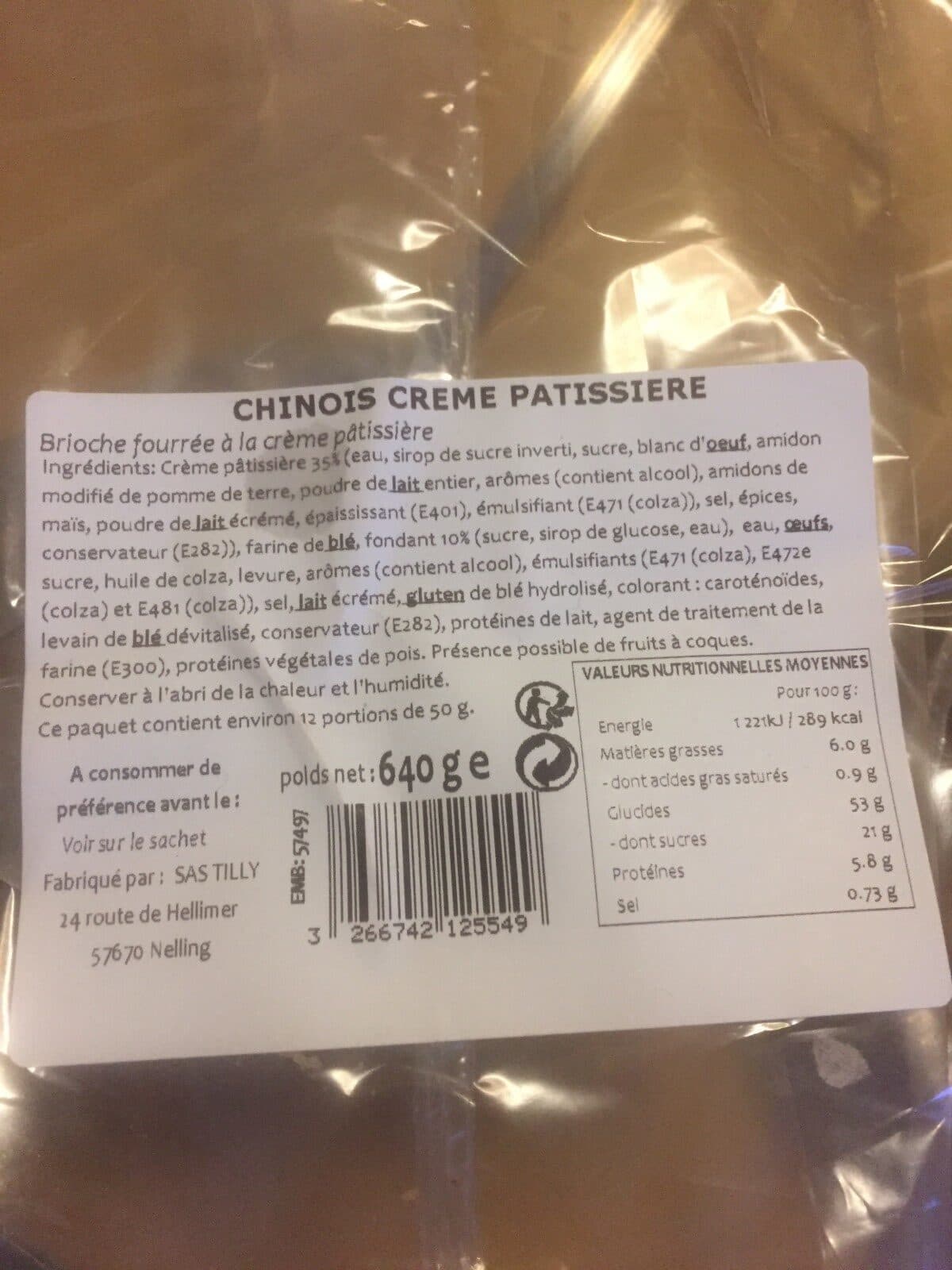 Open Food Facts Chinois creme patissiere packshot