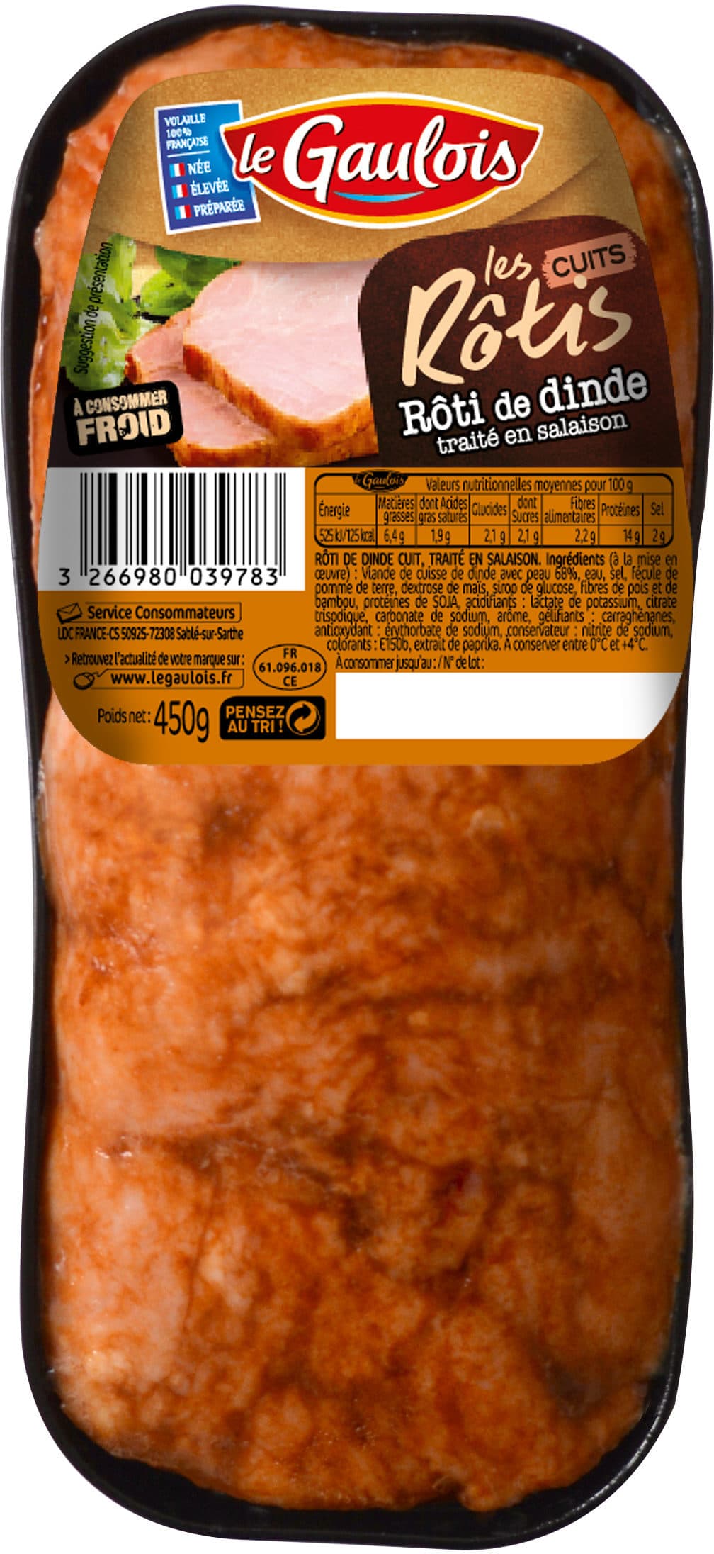 Le gaulois rôti de dinde cuit s/v packshot