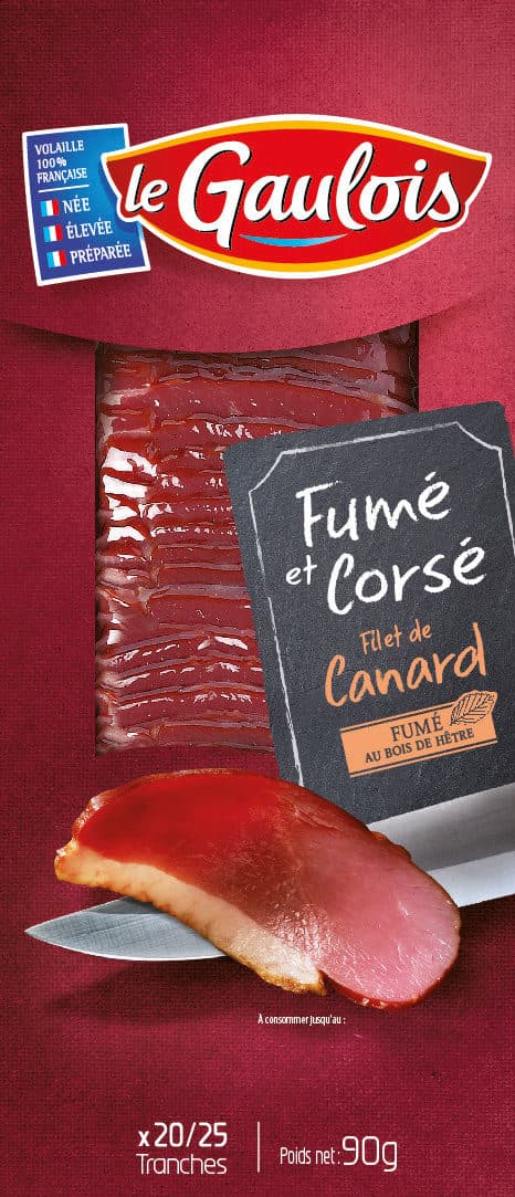 Le gaulois filet de canard fumé s/skin packshot