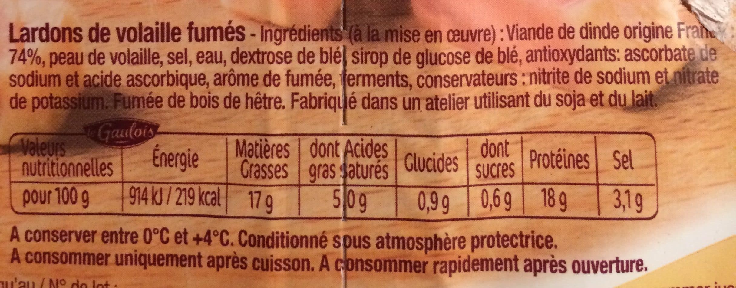 Le gaulois Lardons de volaille fumés Le Gaulois packshot