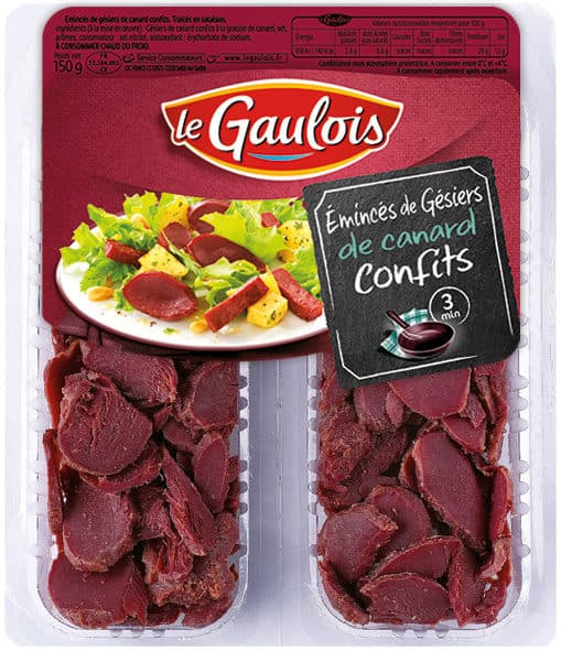 Le gaulois émincés de gésiers de canard confits s/at packshot