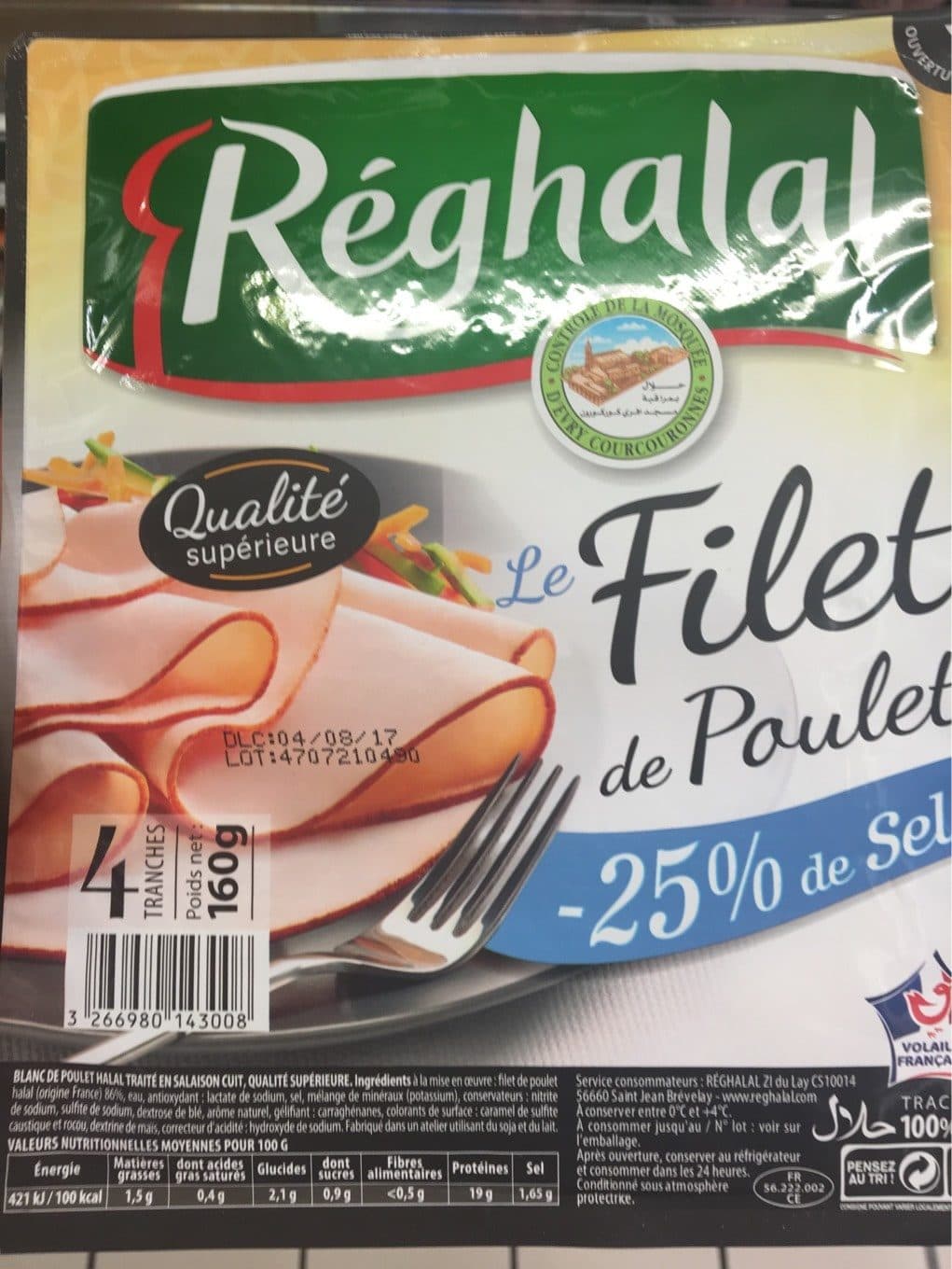 Réghalal Filet de Poulet -25% de Sel packshot
