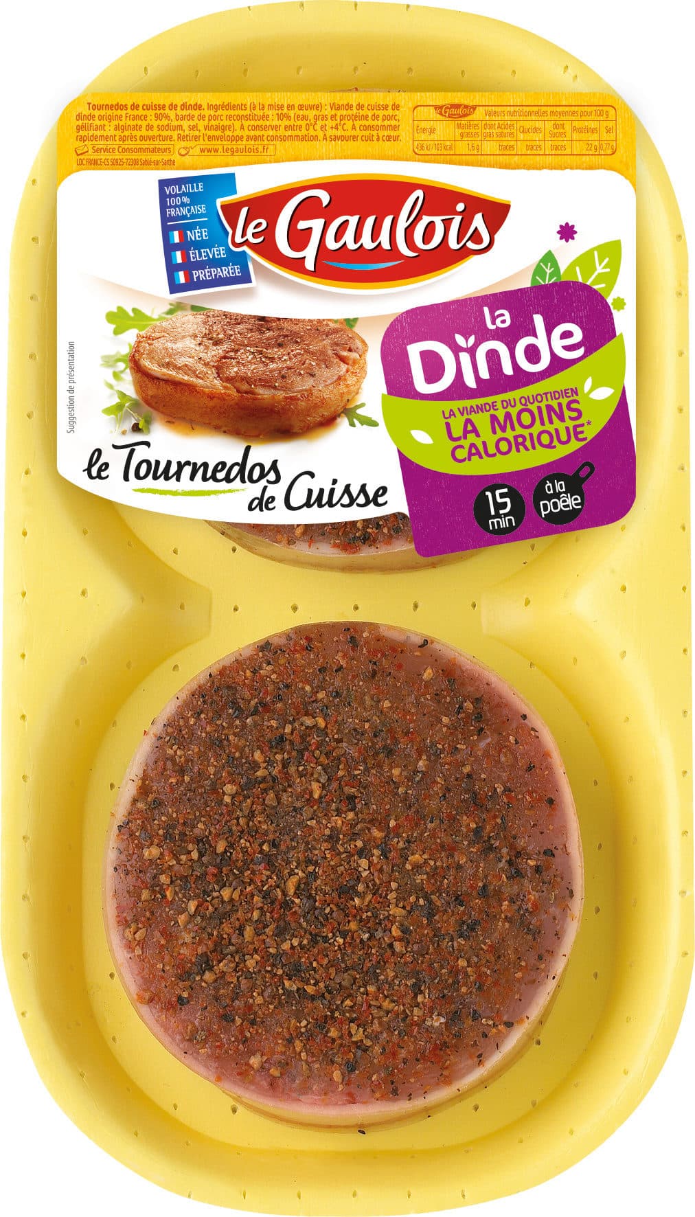 Le gaulois cuisse de dinde en tournedos aux poivres x2 packshot