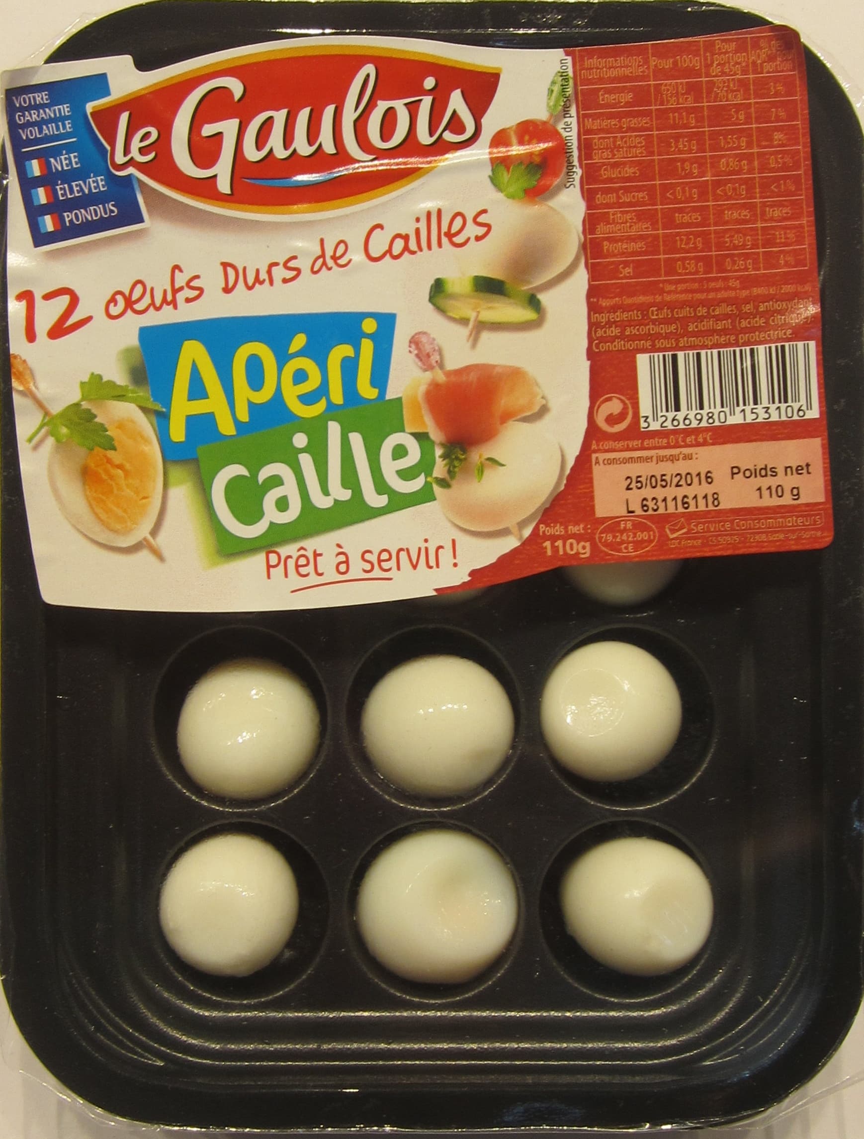 Le gaulois œufs de cailles cuits x12 packshot