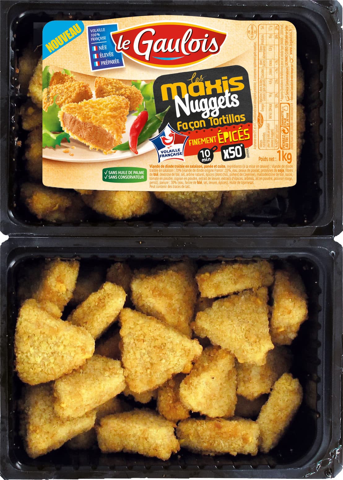 Le gaulois Nuggets mexicains façon Tortillas x50 s/at packshot