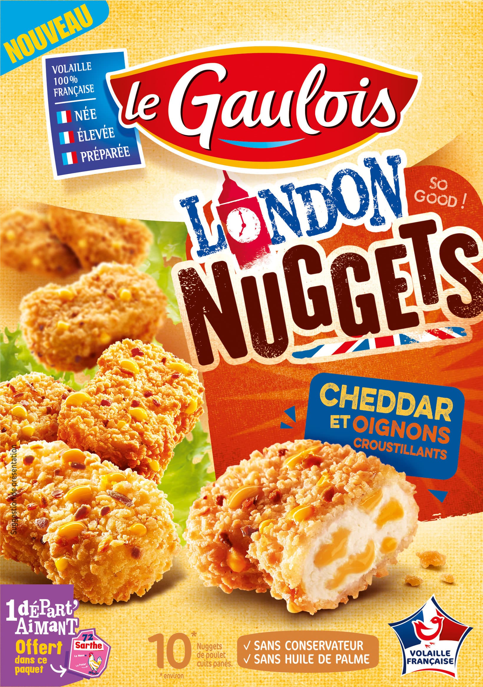 Le Gaulois London Nuggets cheddar et Oignons Croustillants packshot
