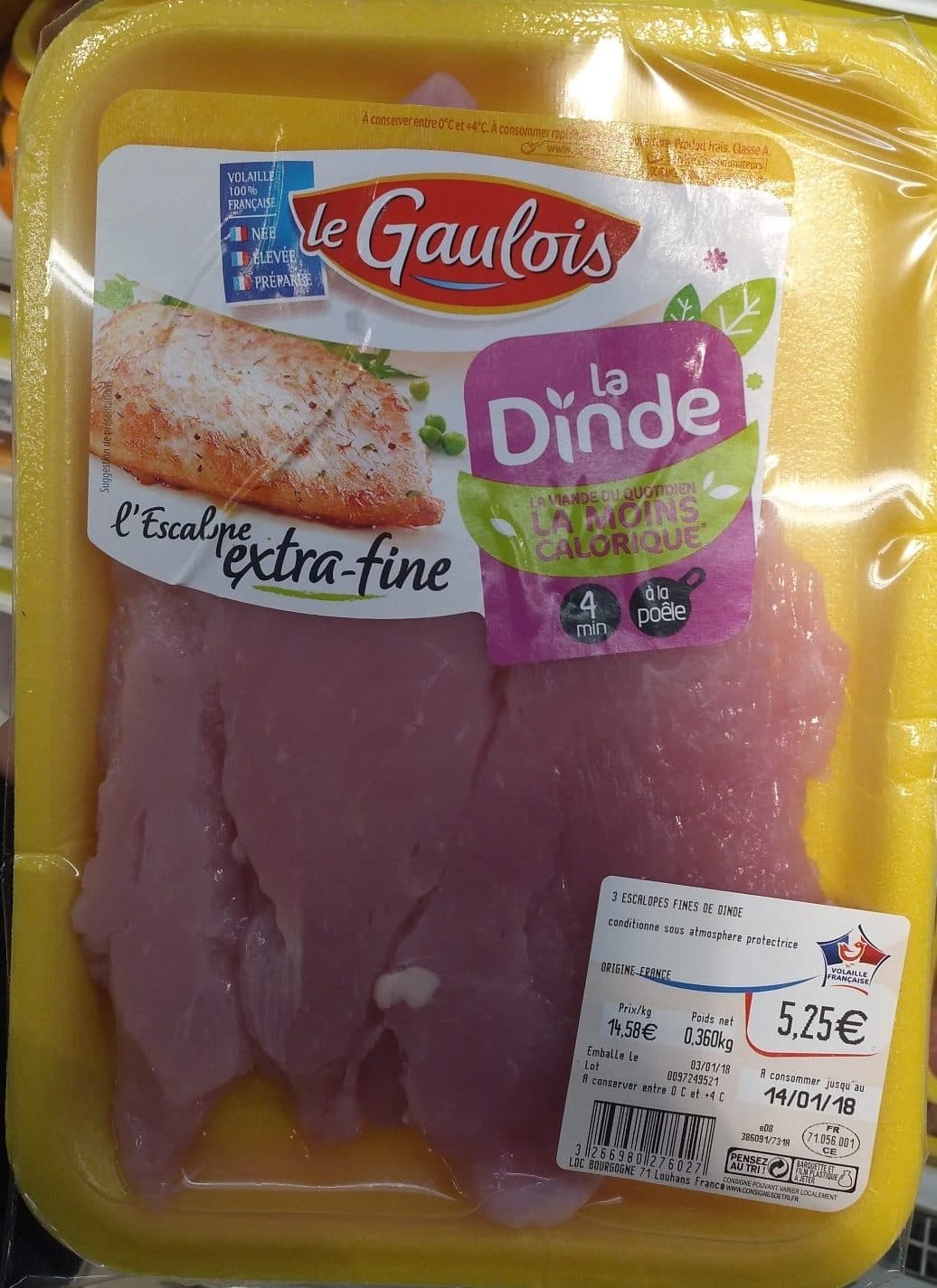 Le gaulois escalopes fines de dinde x3 s/at packshot