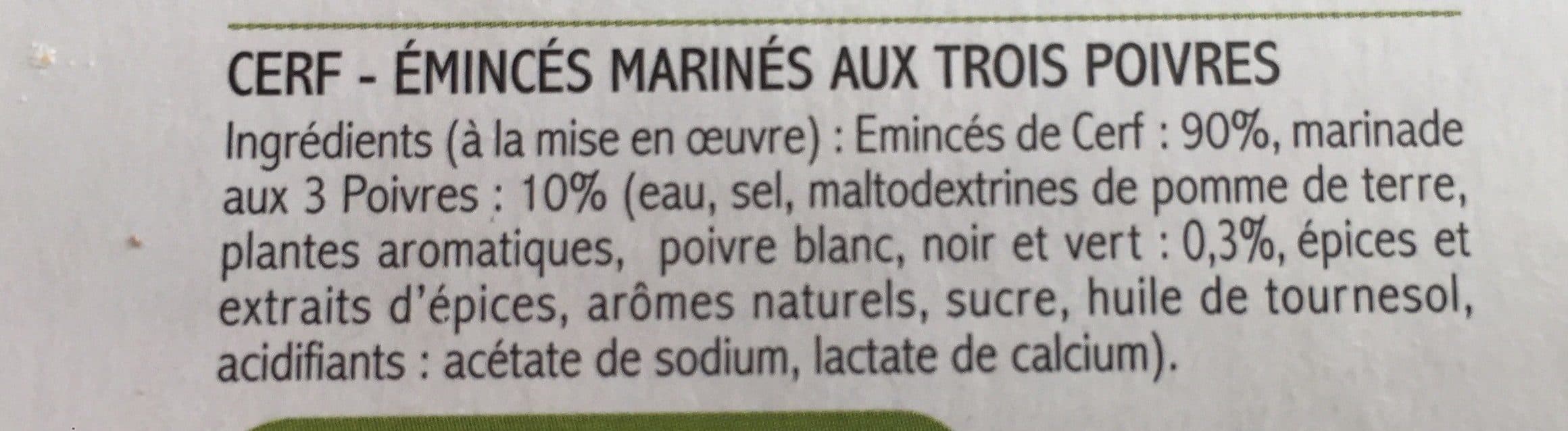 Saveurs Forestières Émincés de cerf marinés aux 3 poivres packshot
