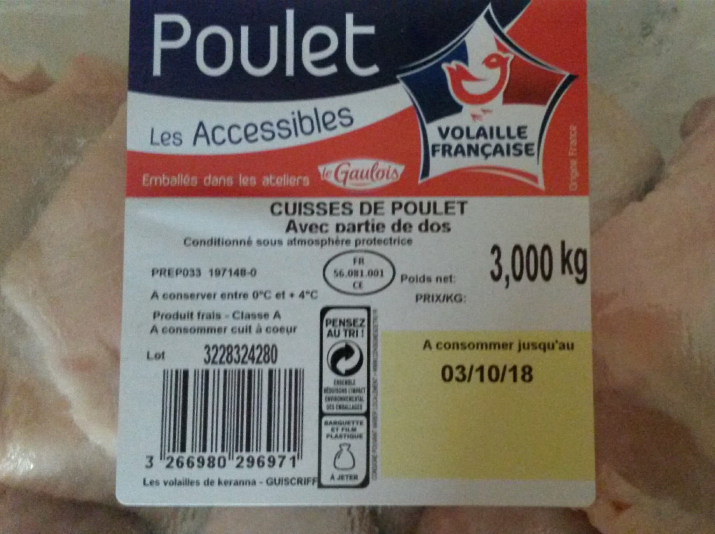Le Gaulois Cuisse De Poulet Avec Dos 3 KG, 1 Paquet packshot