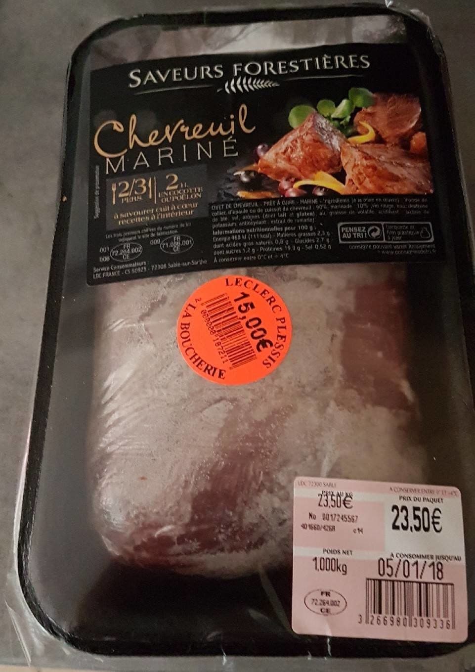Saveurs Forestières Chevreuil mariné packshot