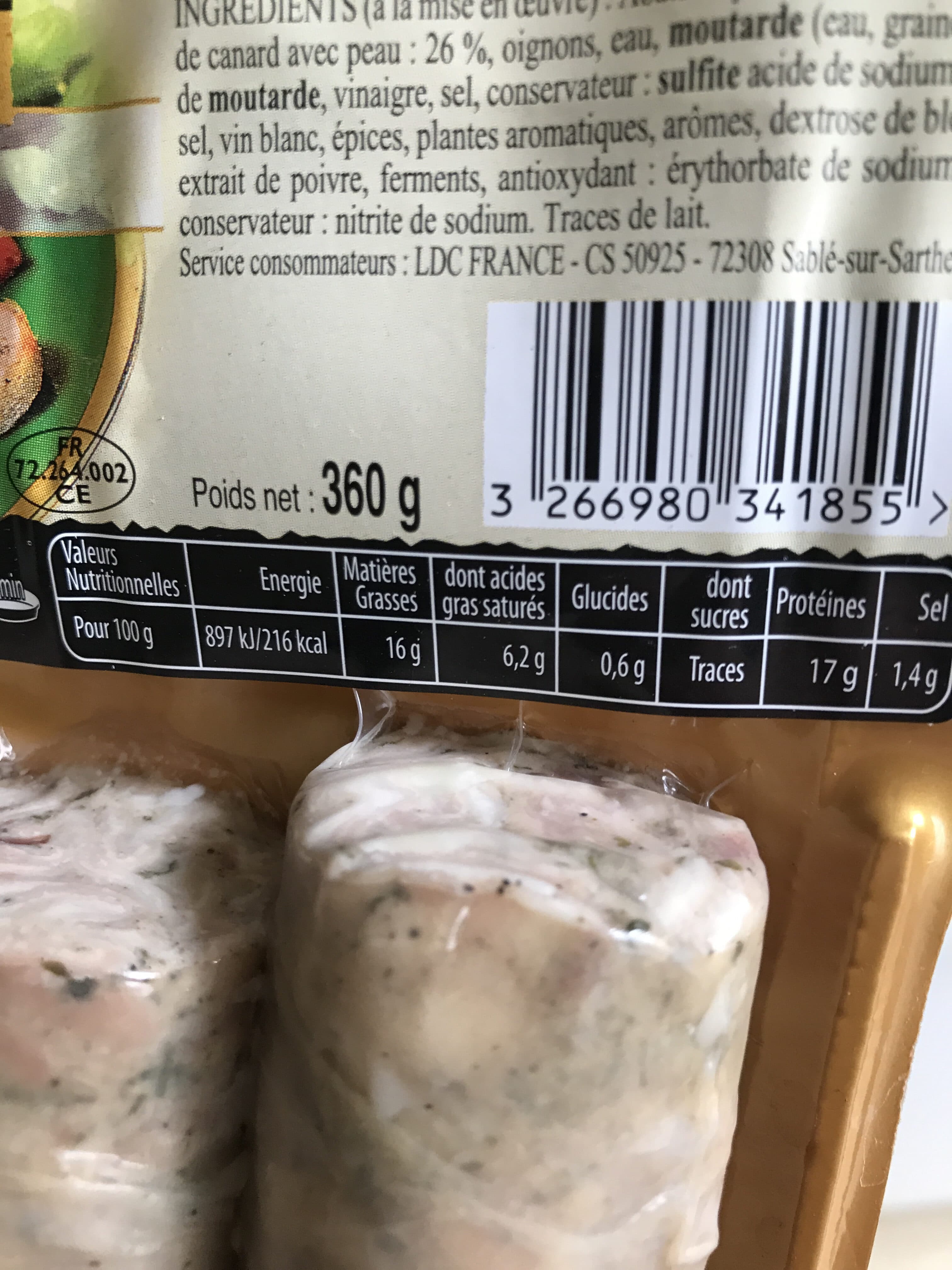 LDC FRANCE Andouillette au canard packshot