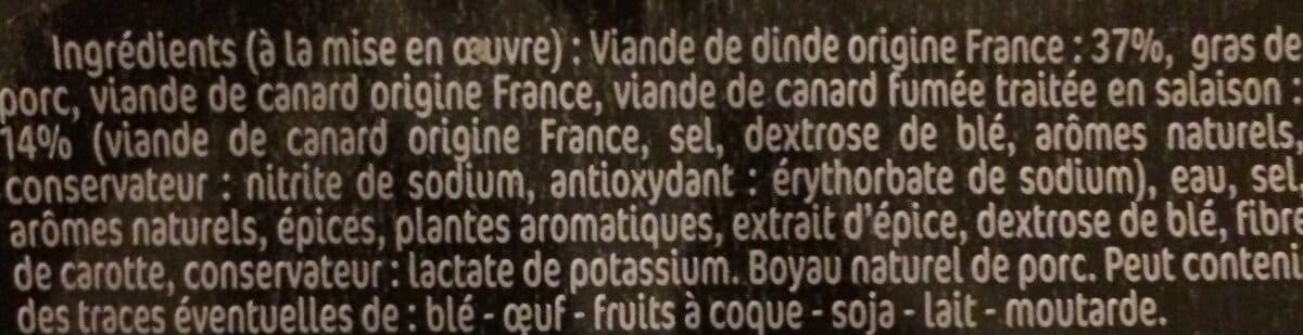 Le gaulois saucisses de volaille au canard fume packshot