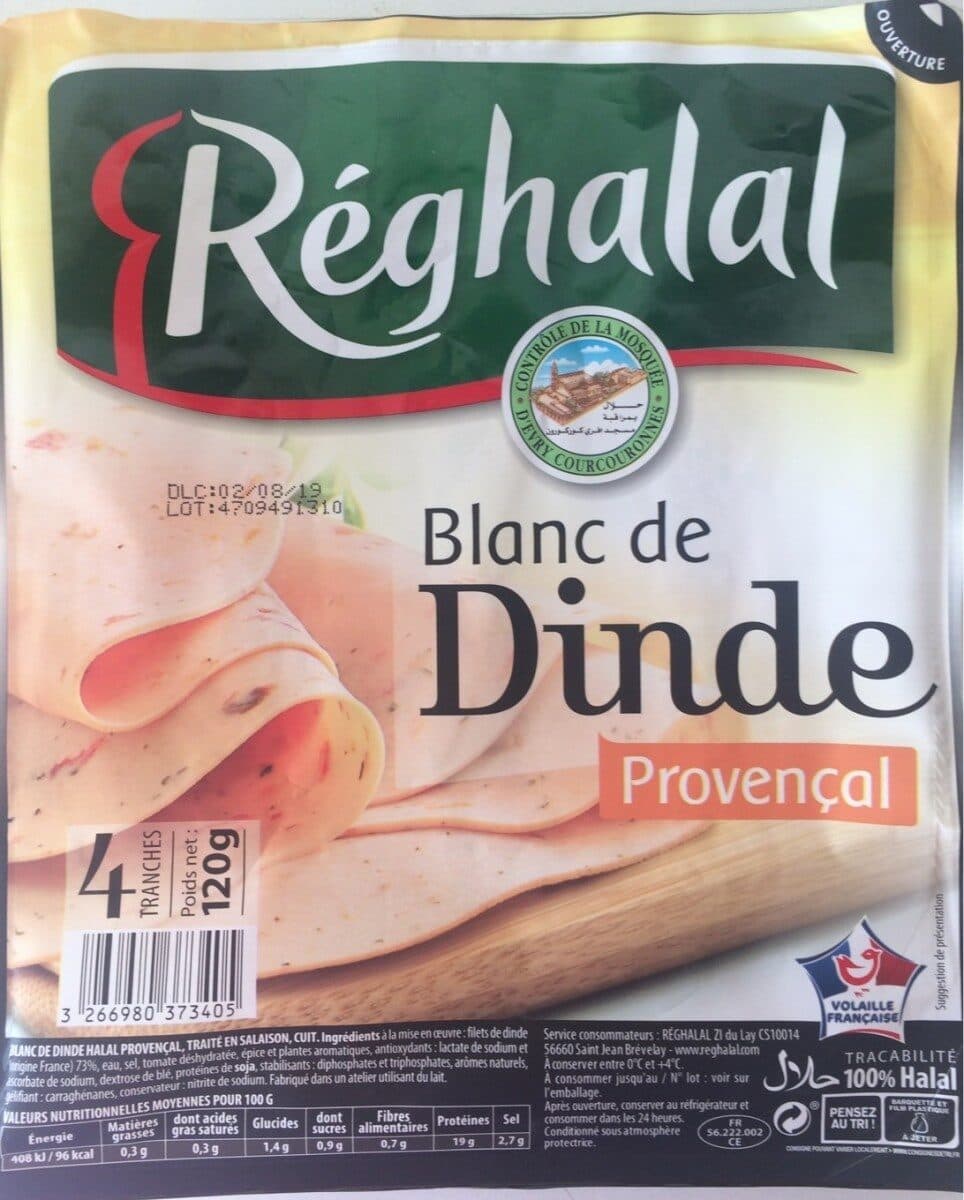 Reghalal Reghalal, Blanc de provencale halal, la barquette de 4 tranches packshot