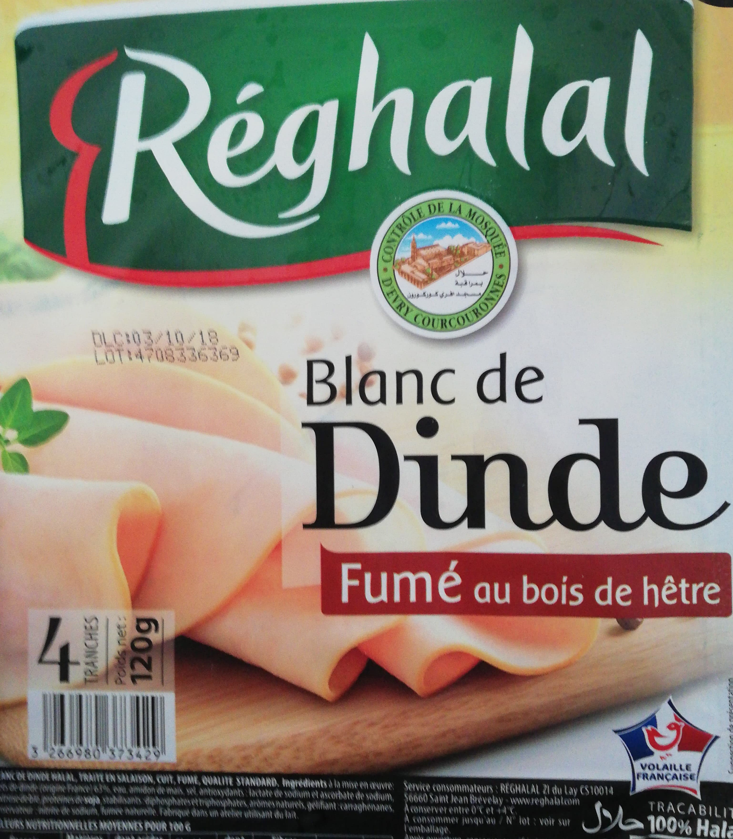 Reghalal Blanc de dinde fumé au bois de hêtre packshot