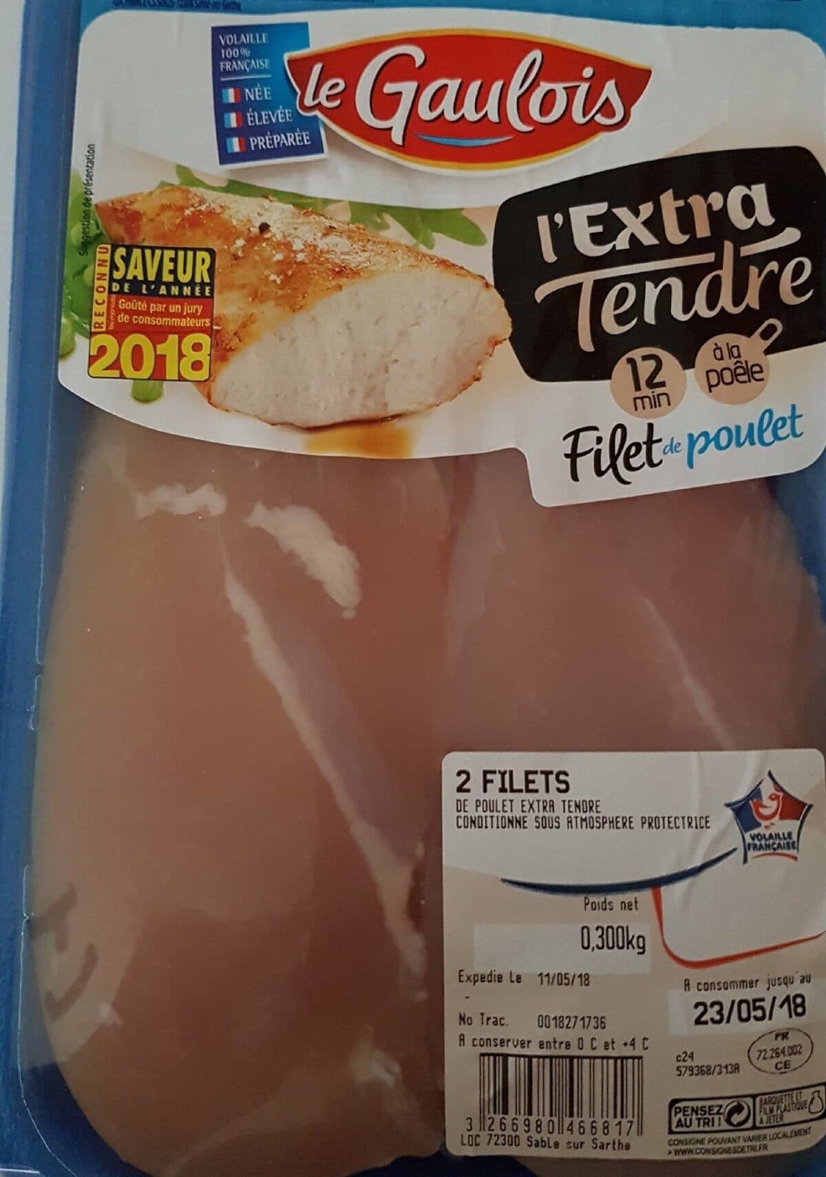 Le gaulois filets de poulet extra-tendres x2 s/at packshot