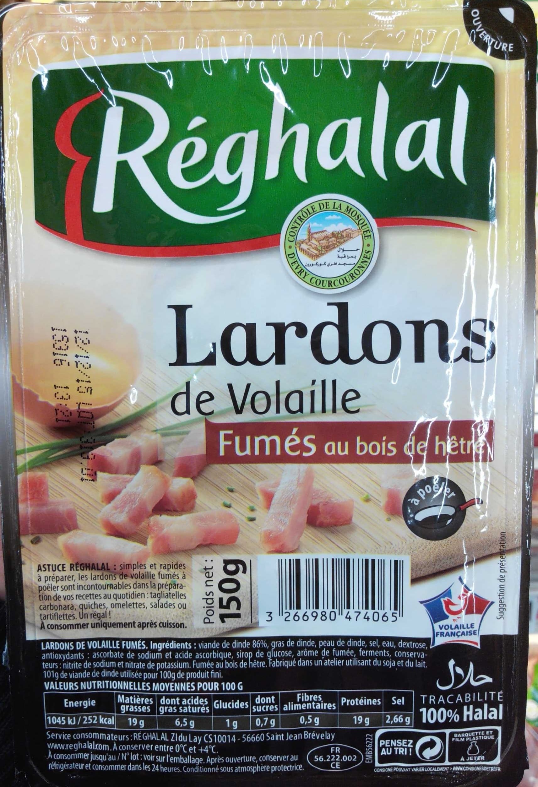 Réghalal Lardons de volaille fumés au bois de hêtre packshot