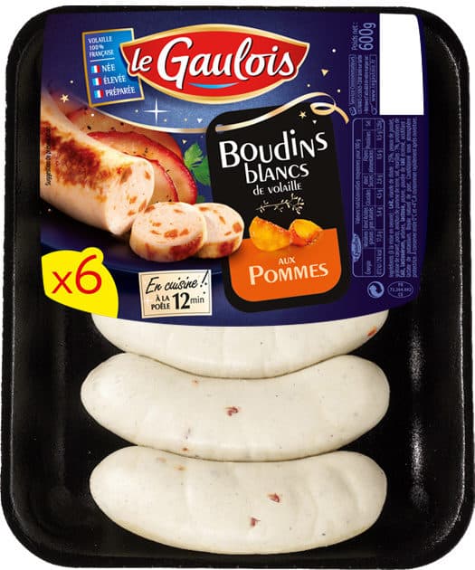 Le gaulois Boudins Blancs aux Pommes Caramélisées x6 packshot