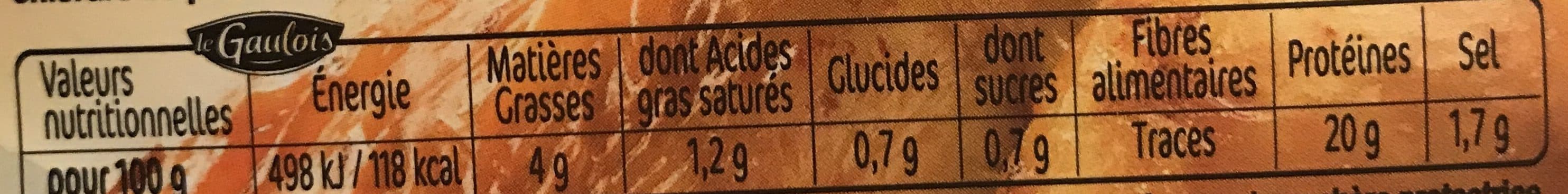 Le Gaulois Jambon de Dinde Fumé packshot