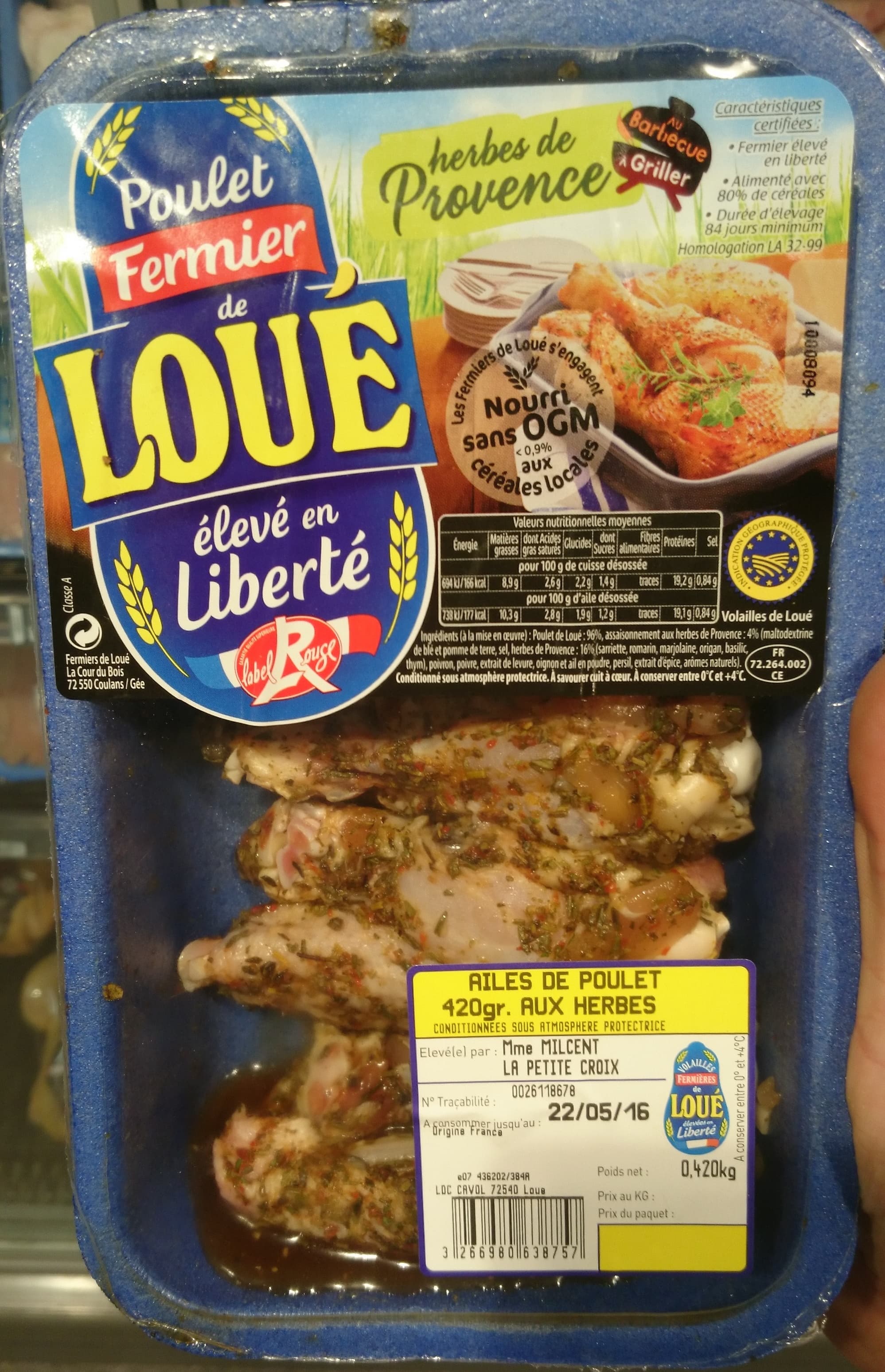 Loué Ailes de Poulet aux Herbes de Provence packshot