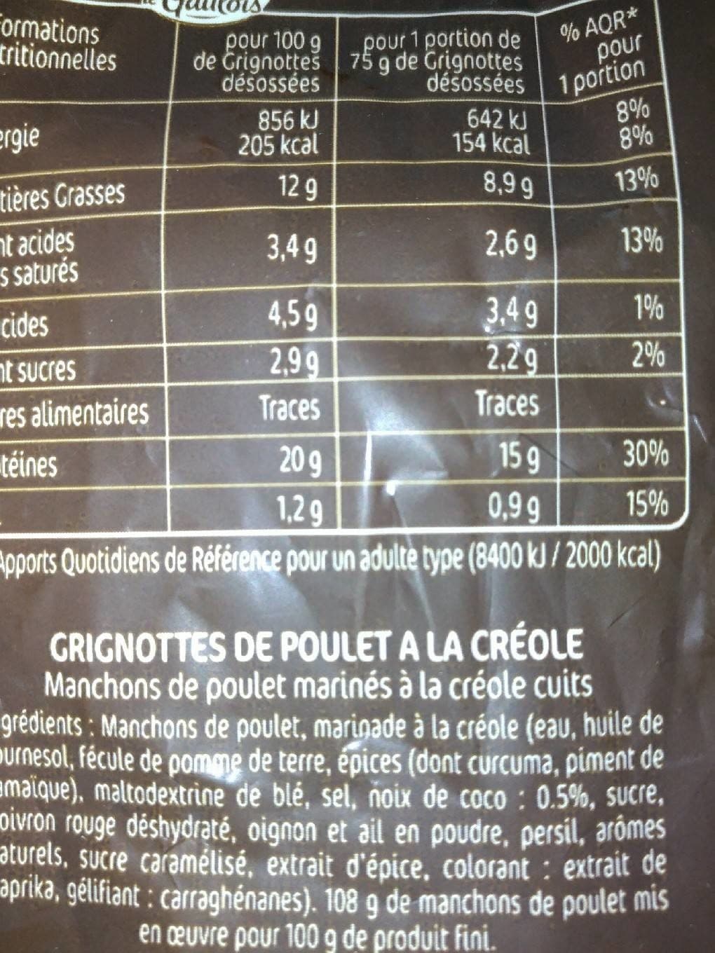 Le gaulois grignottes a la créole en sac packshot