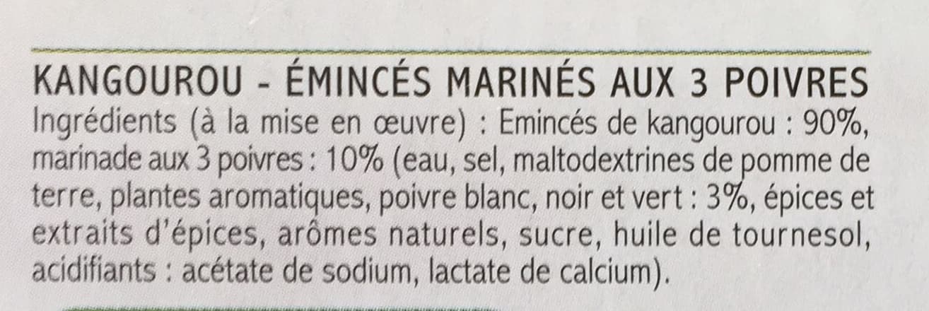 Saveurs Forestières Emincés de Kangourou marinés aux 3 Poivres packshot
