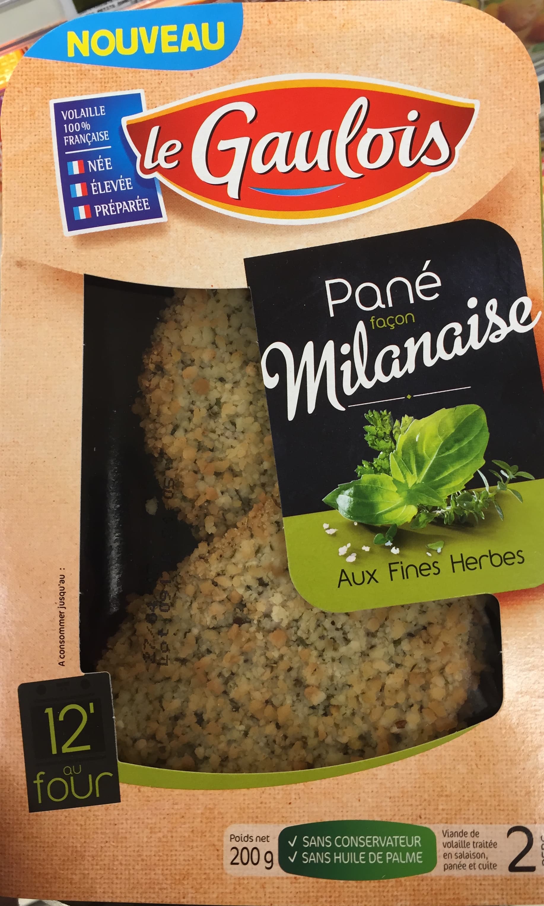 Le gaulois panés milanaise fines herbes s/at x2 packshot
