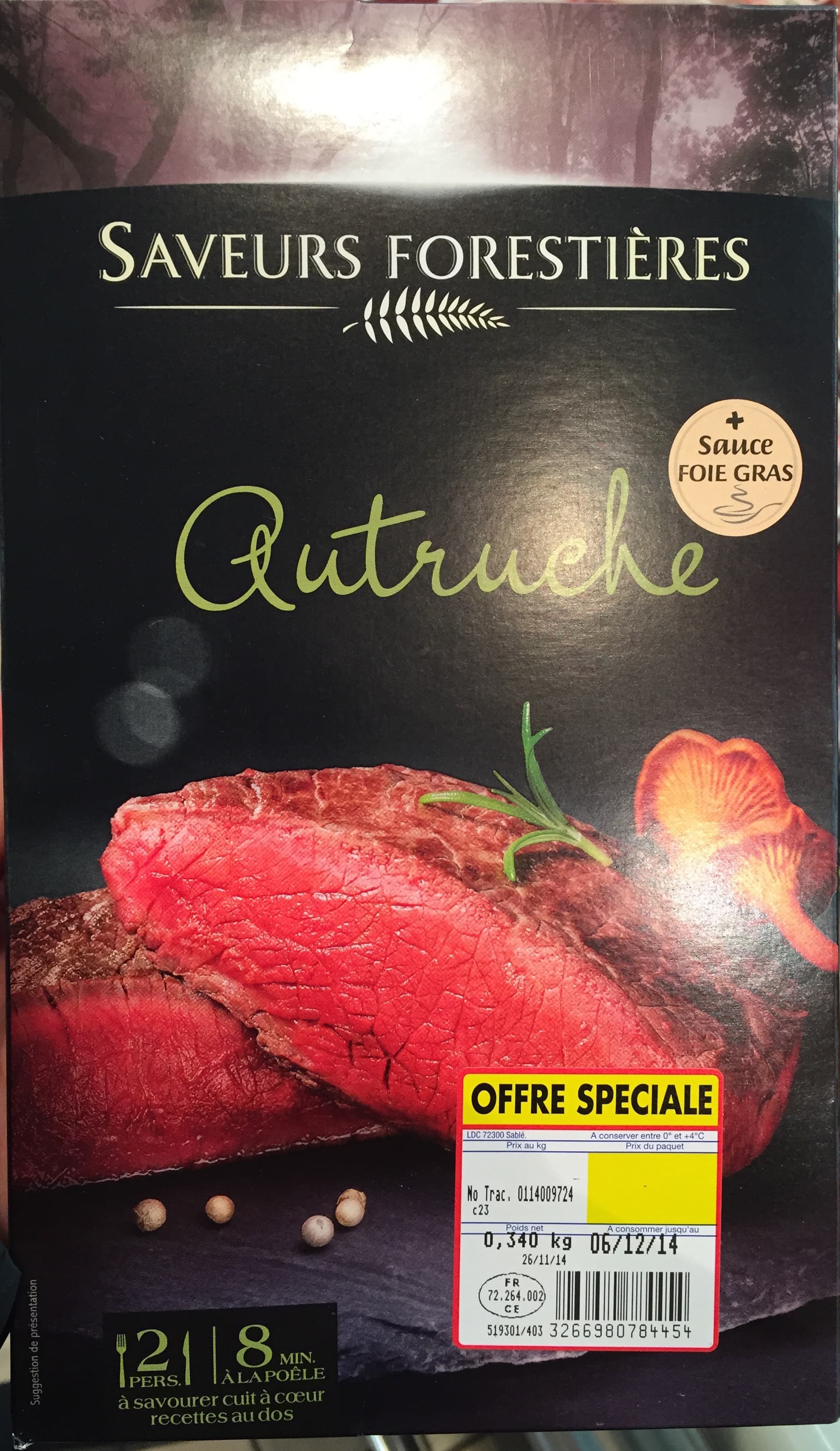 Saveurs Forestières Saveurs forestières Autruche avec Sauce Foie Gras packshot