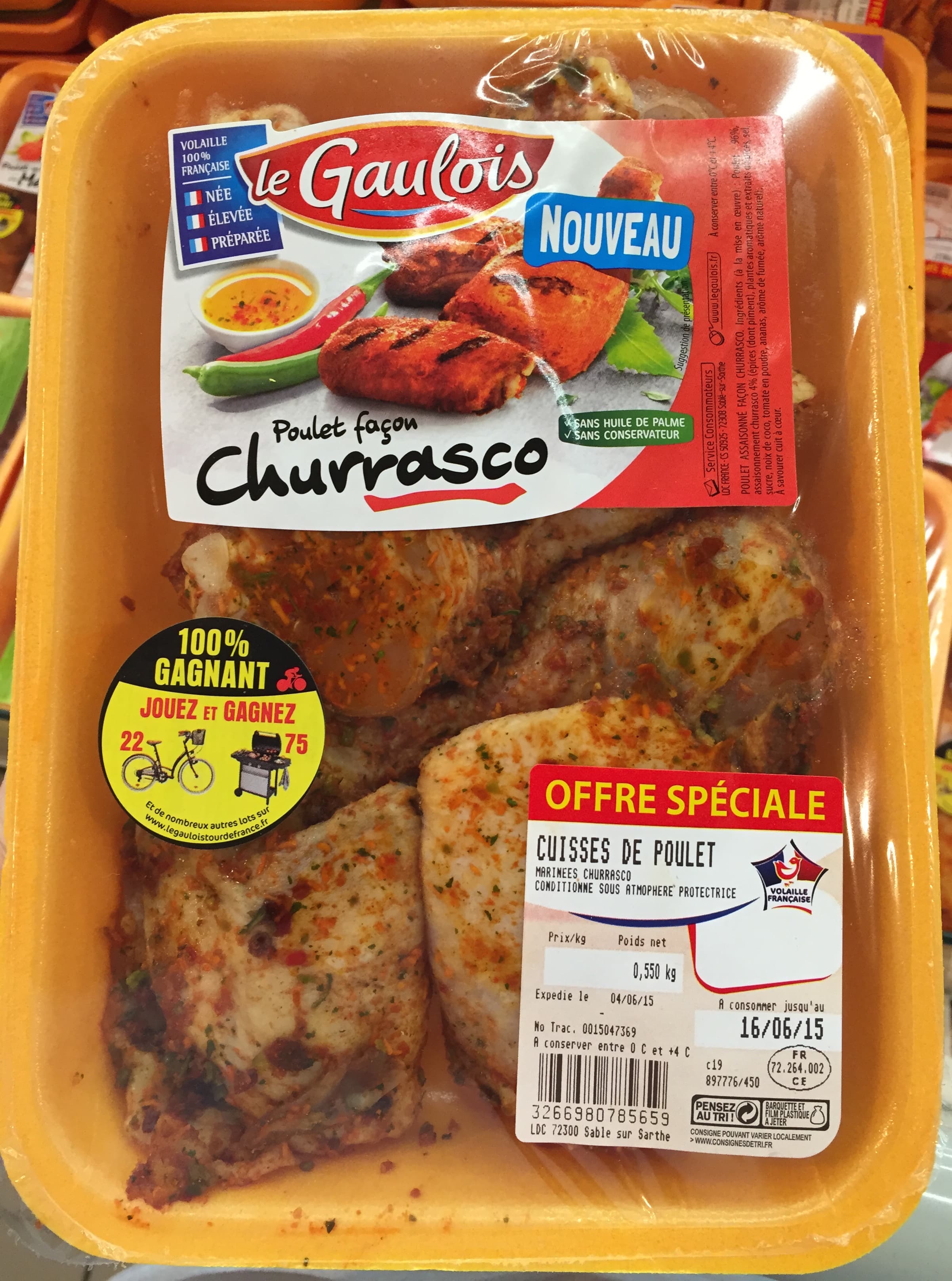 Le gaulois cuisses de poulet découpées facon churrasco packshot