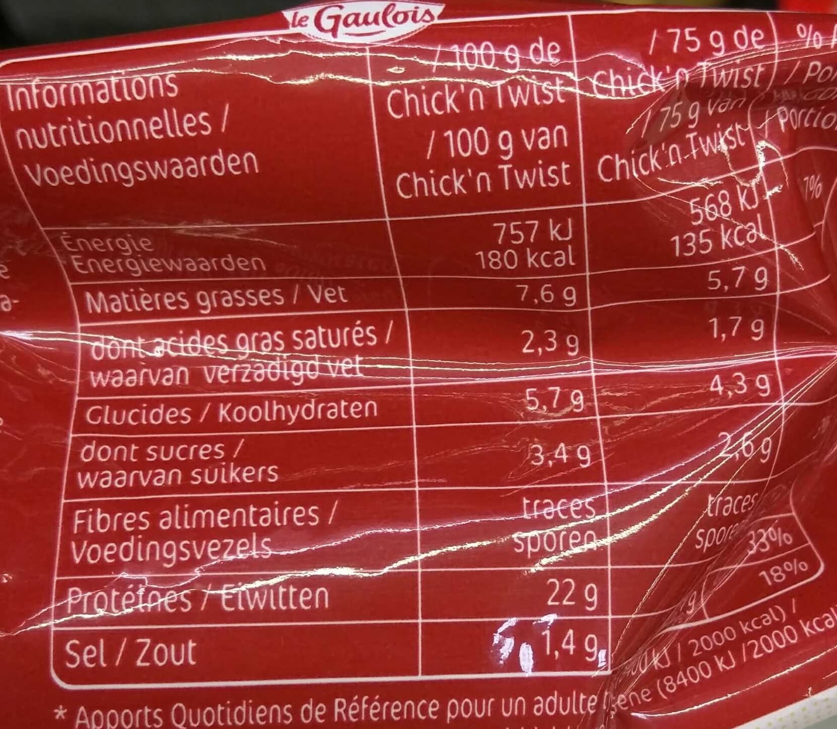 Le Gaulois Chick'n Twist BBQ packshot